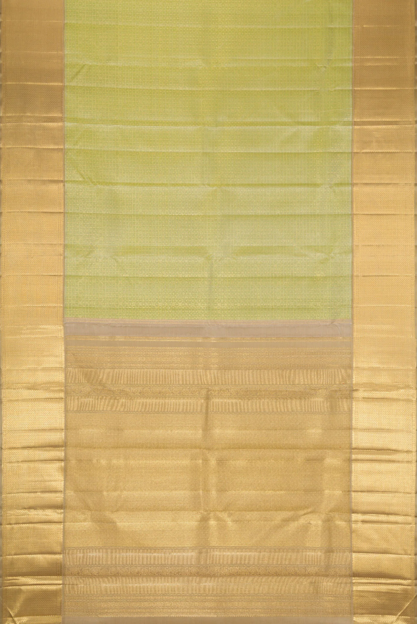 Pure Silk Pure Zari Light Green Kanjivaram Saree - Image 6