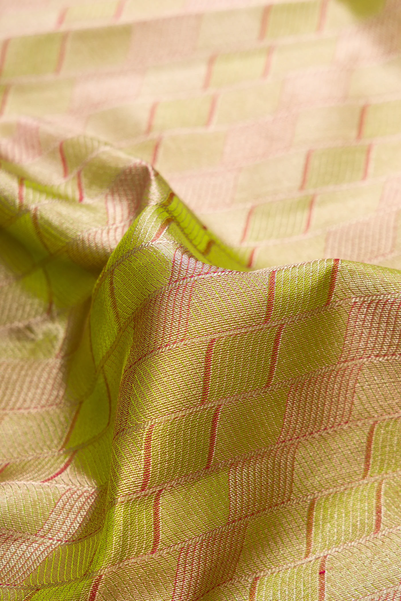 Light Green Kanjivaram Tissue Silk Saree - Image 2