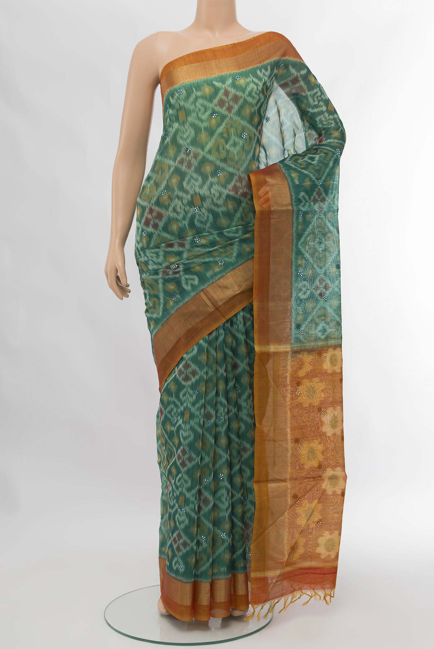 Green Silk Cotton Saree