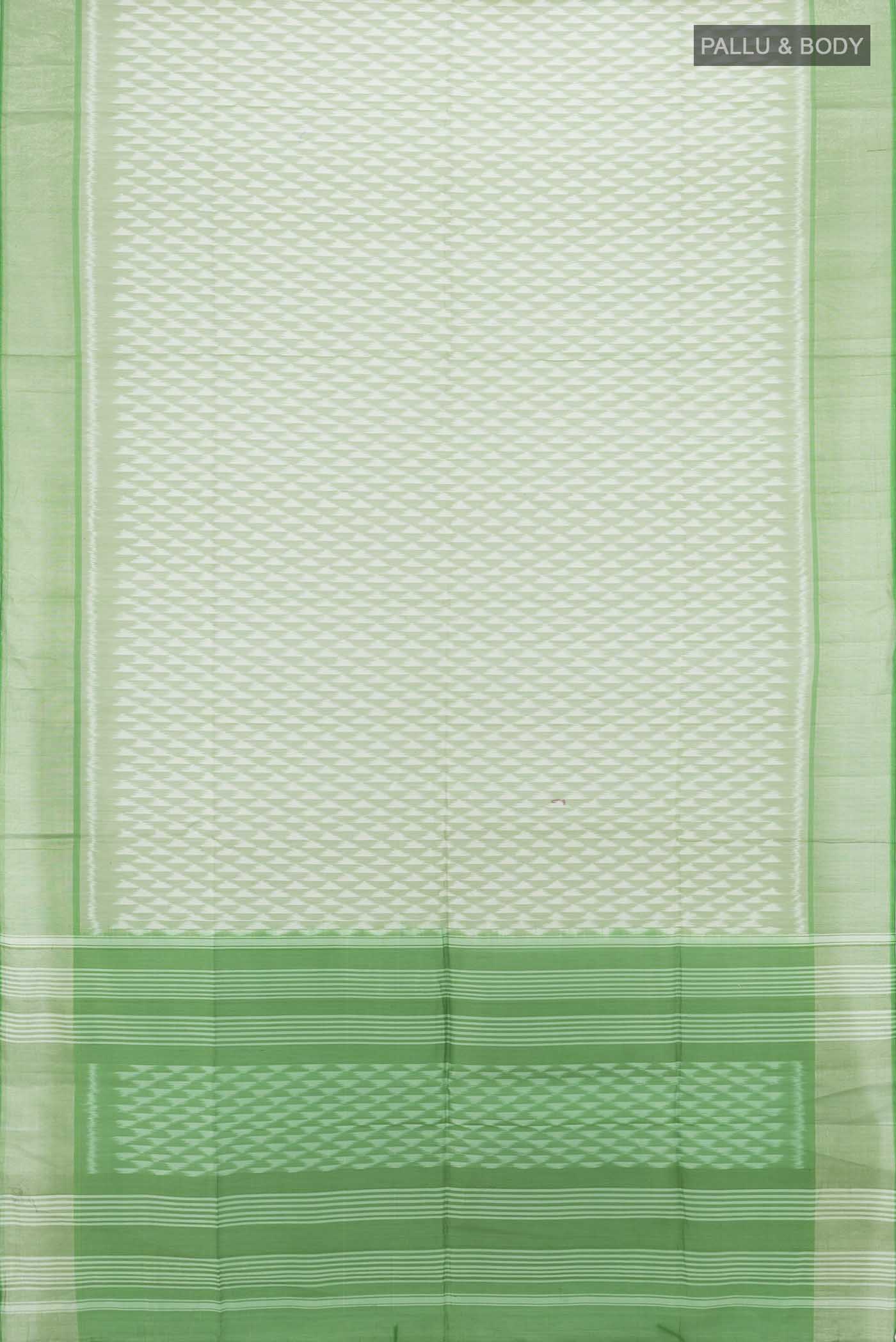 Sage Green Silk Cotton Saree - Image 5