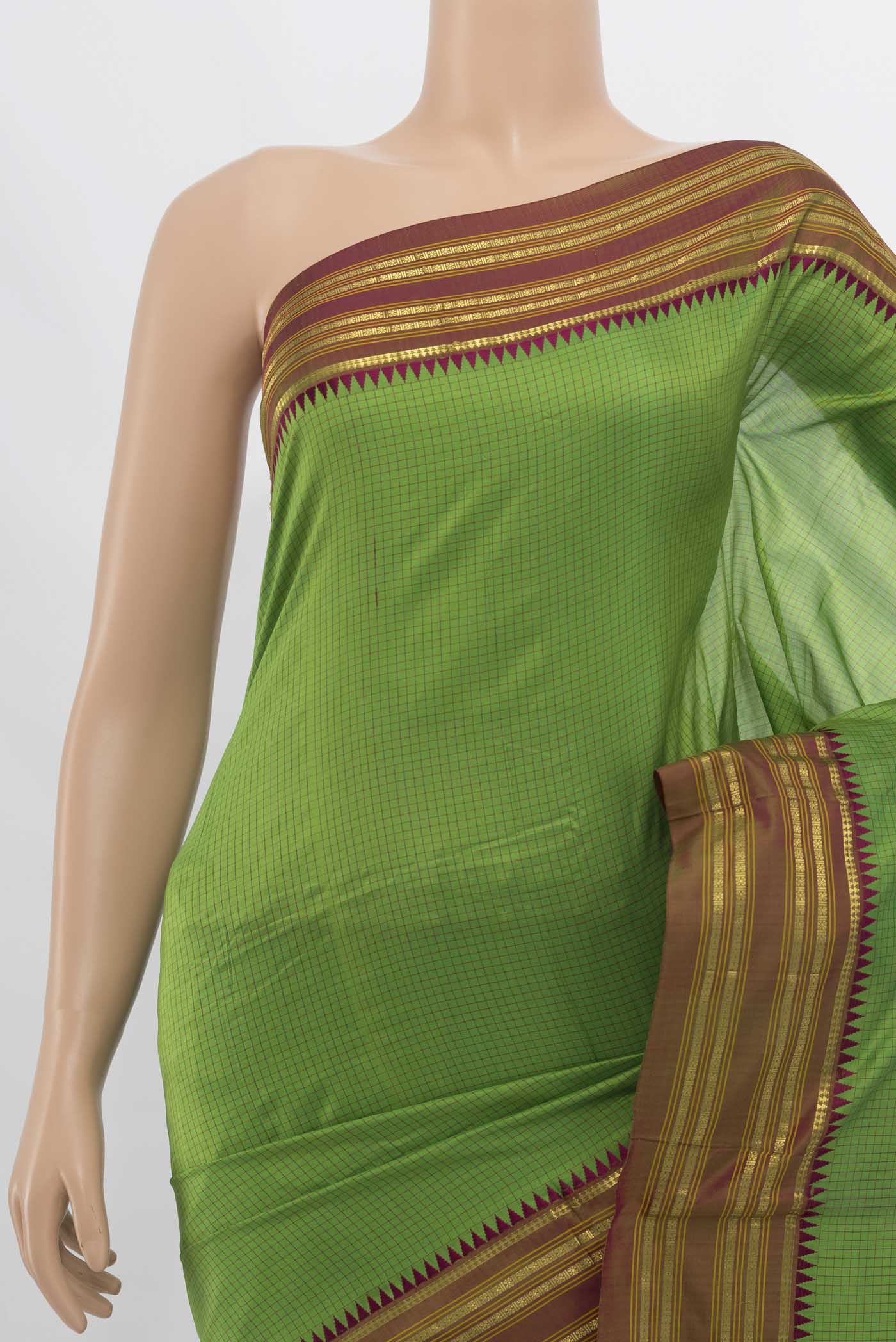 Green Narayanpet Silk Saree - Image 2