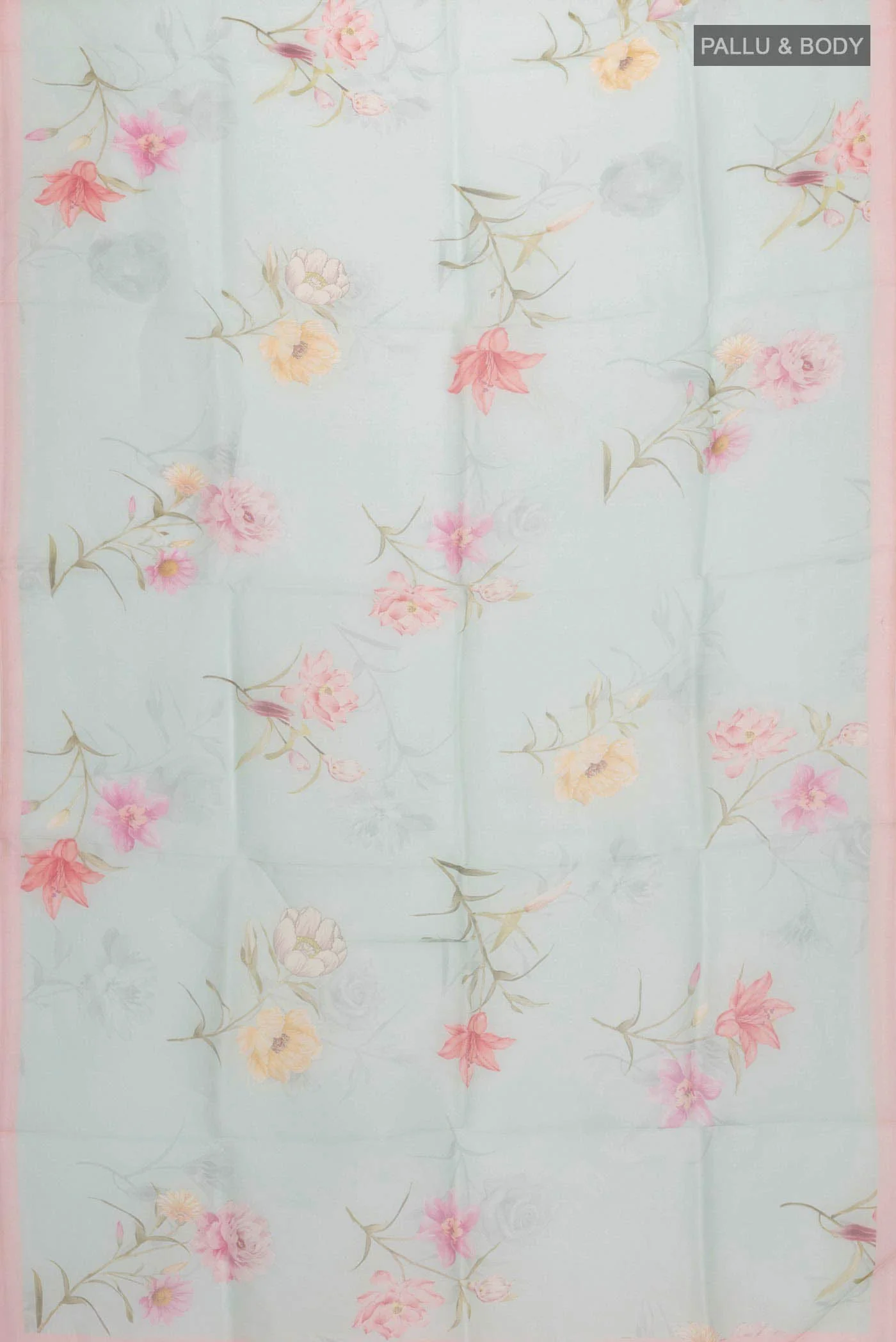 Light Green Organza Silk Saree - Image 5