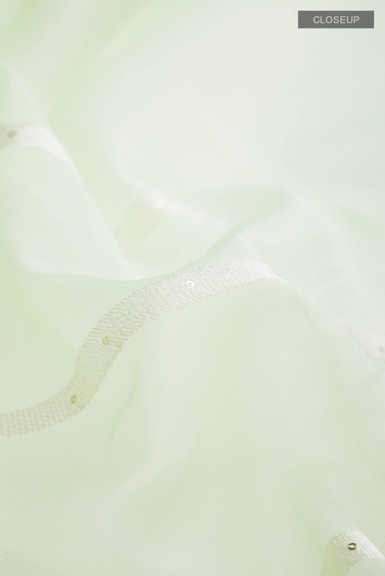 Light Green Organza Silk Saree - Image 2