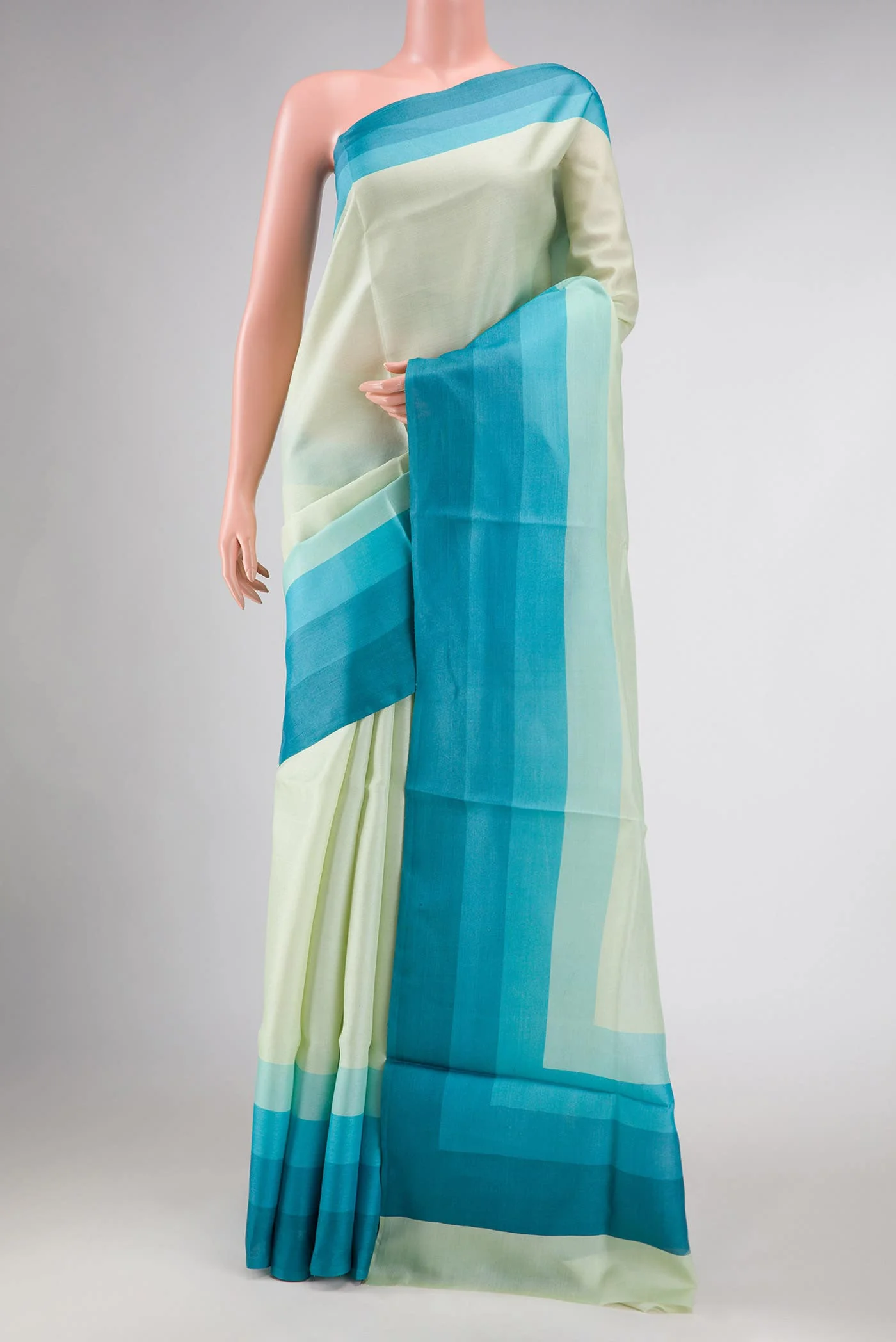 Light Green Tussar Silk Saree