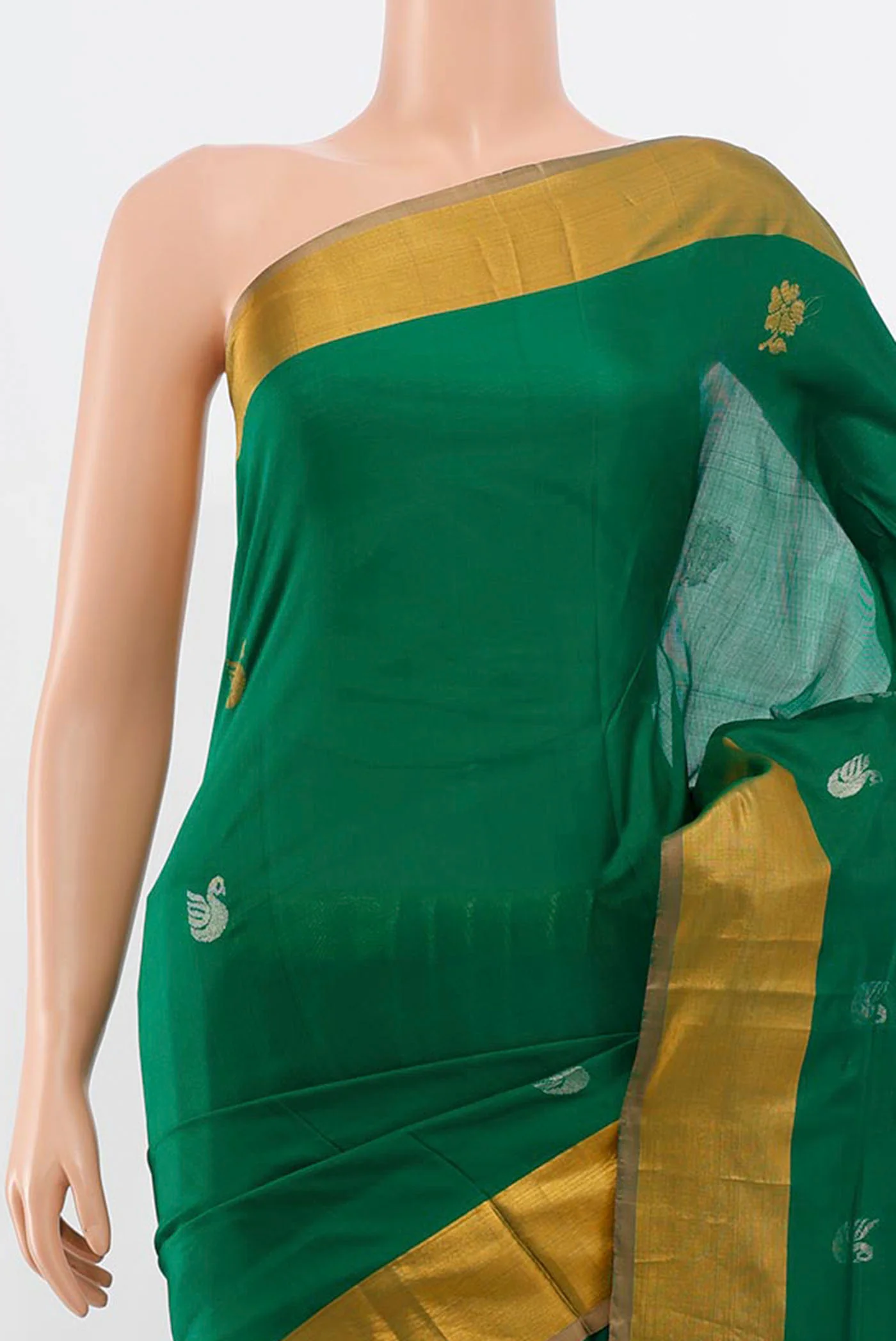 Green Uppada Silk Saree - Image 2