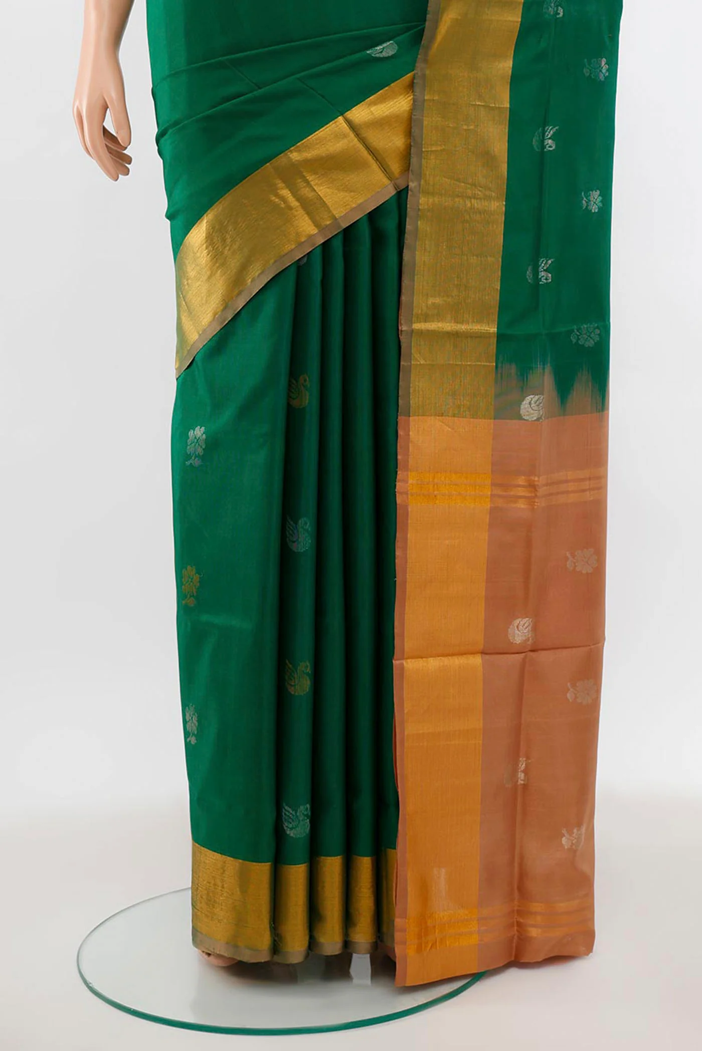 Green Uppada Silk Saree - Image 3