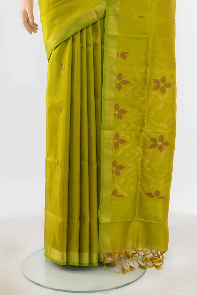 Green Uppada Silk Saree - Image 3