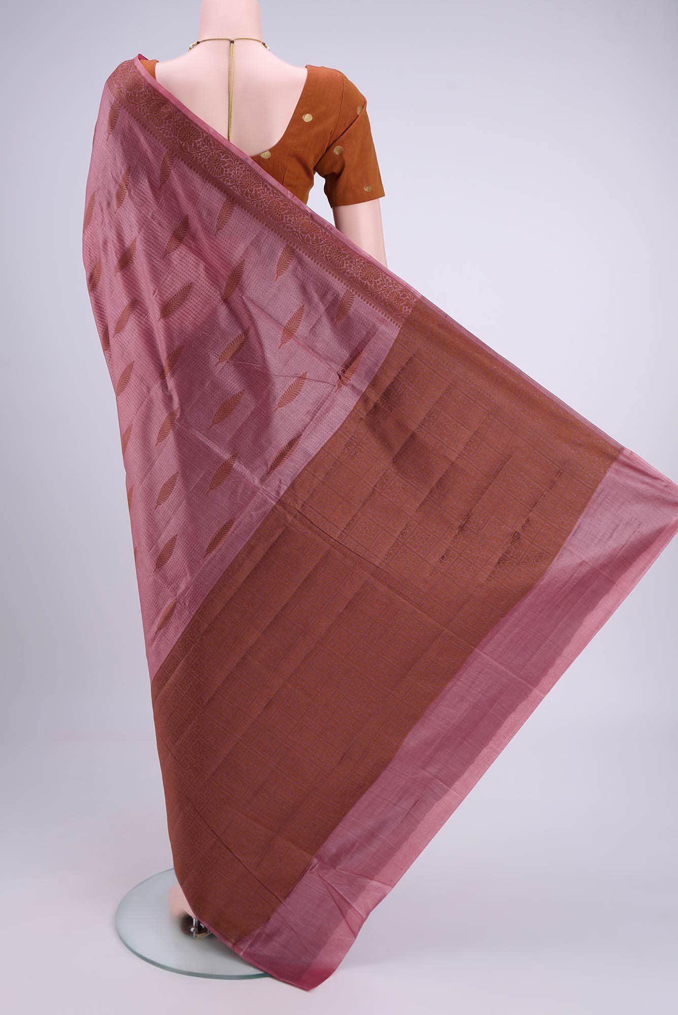 Light Magenta Banarasi Raw Silk Saree - Image 2