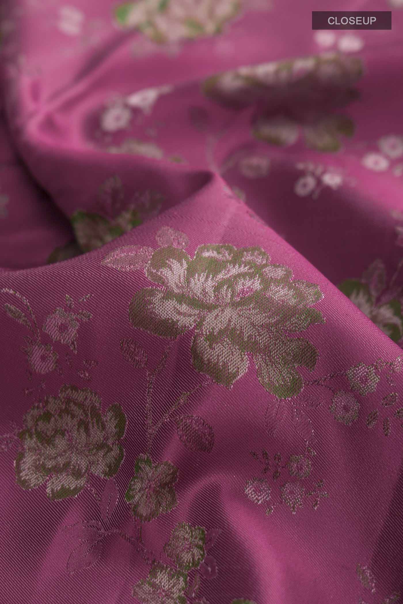 Light Magenta Kanchipuram Silk Saree - Image 2