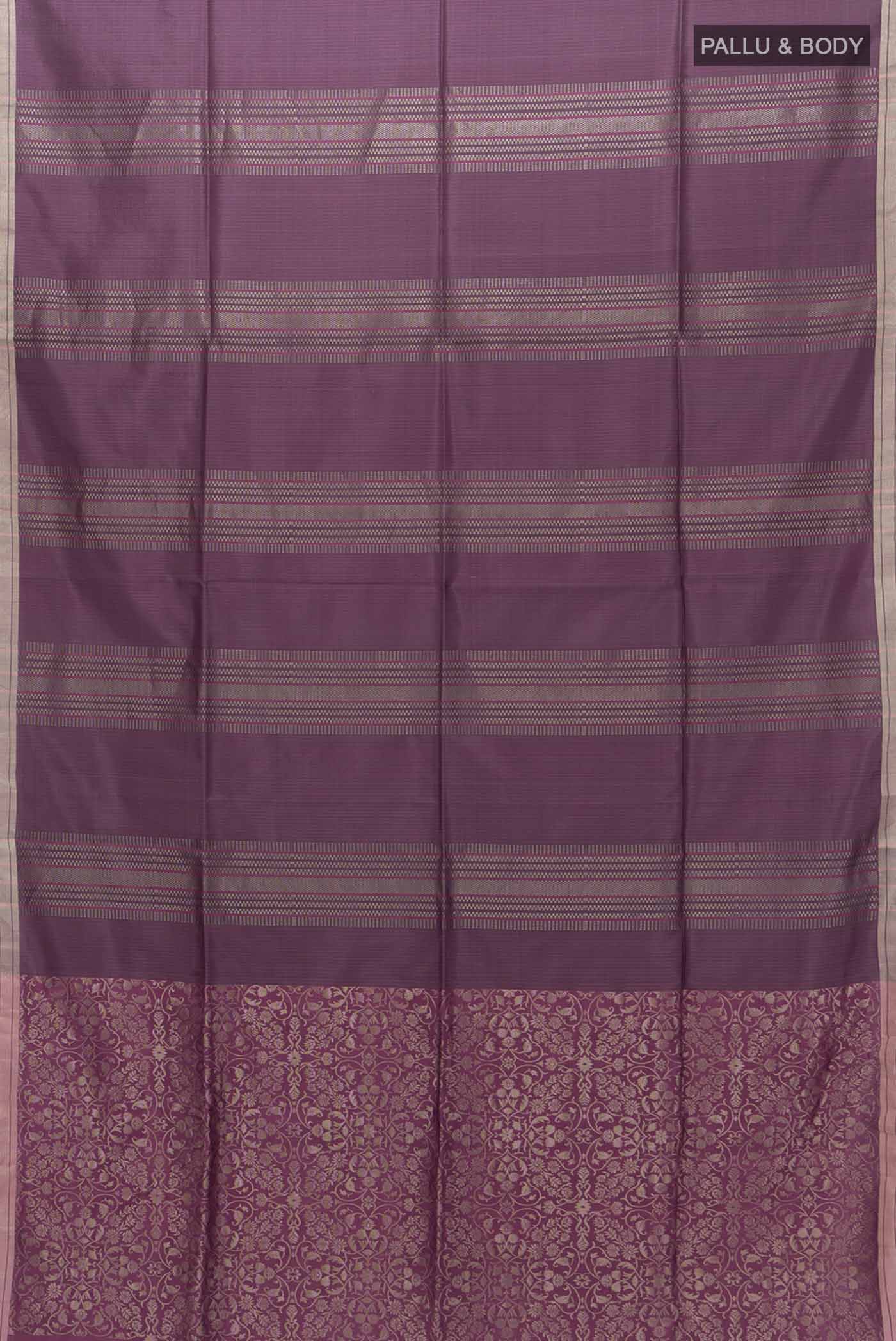 Dark Mauve Soft Silk Saree - Image 5