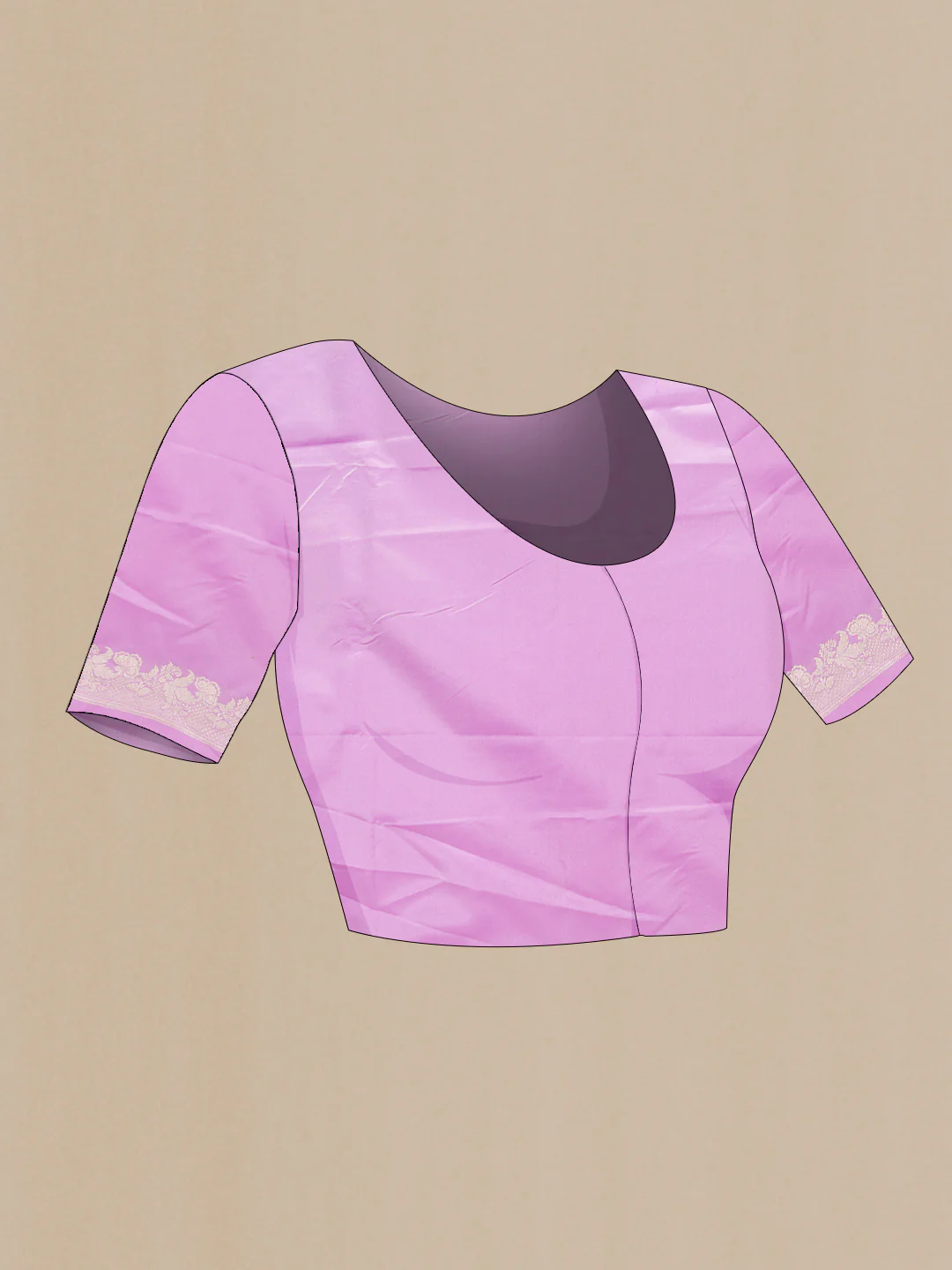 Lilac Blended Banarasi Silk Saree - Image 2