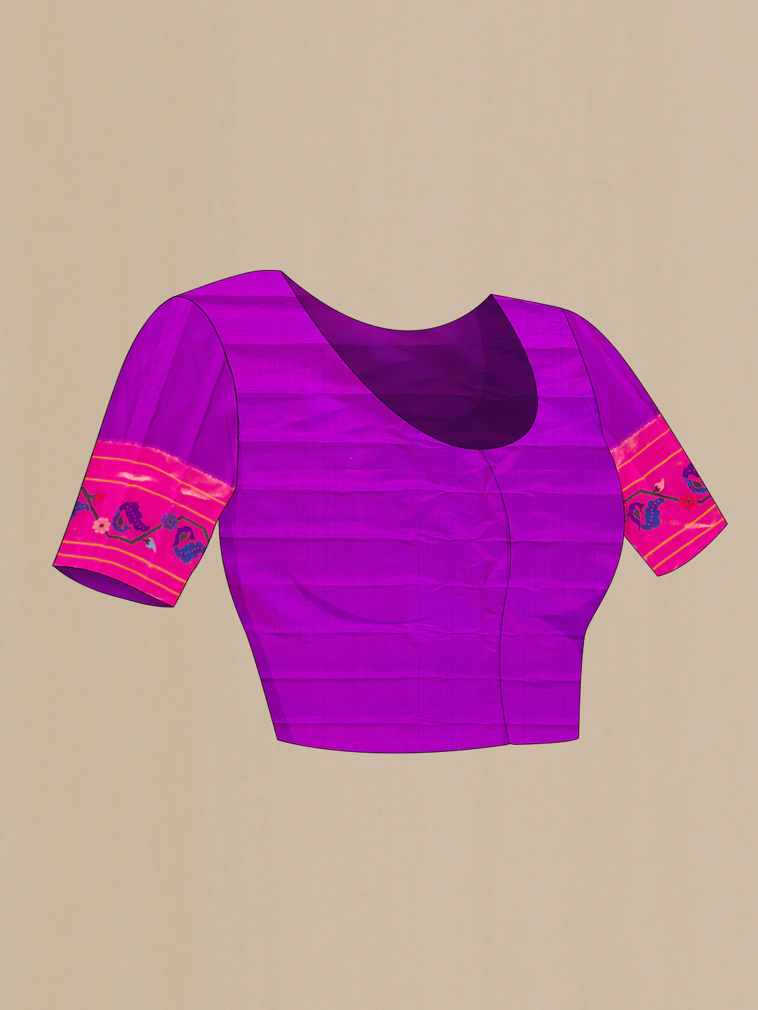 Lilac Gadwal Silk Saree - Image 6