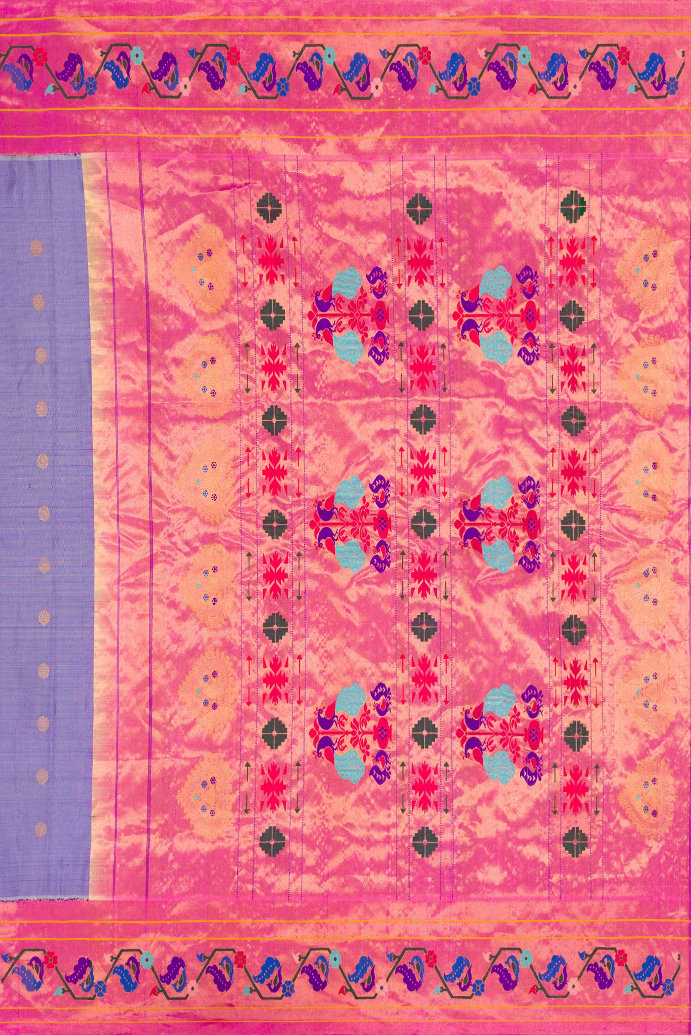 Lilac Gadwal Silk Saree - Image 8