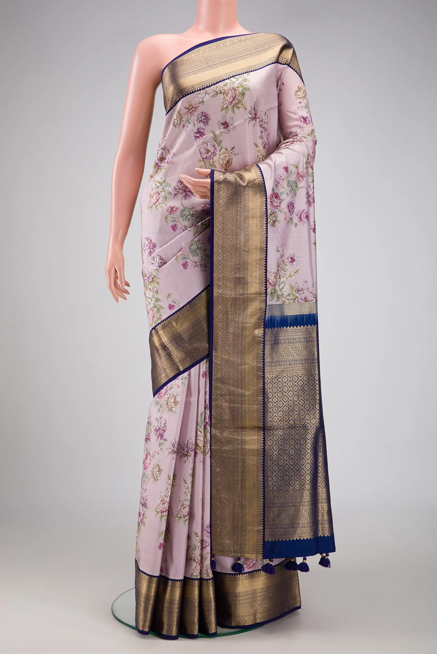 Lilac Kanchipuram Silk Saree