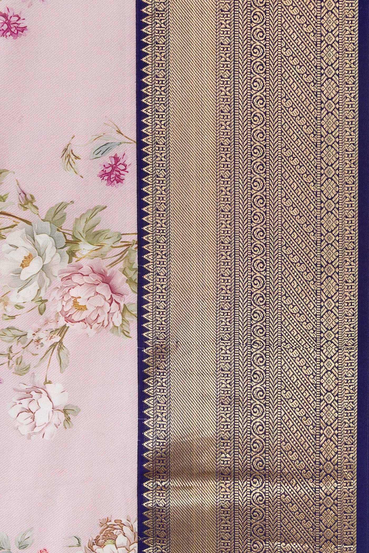 Lilac Kanchipuram Silk Saree - Image 3