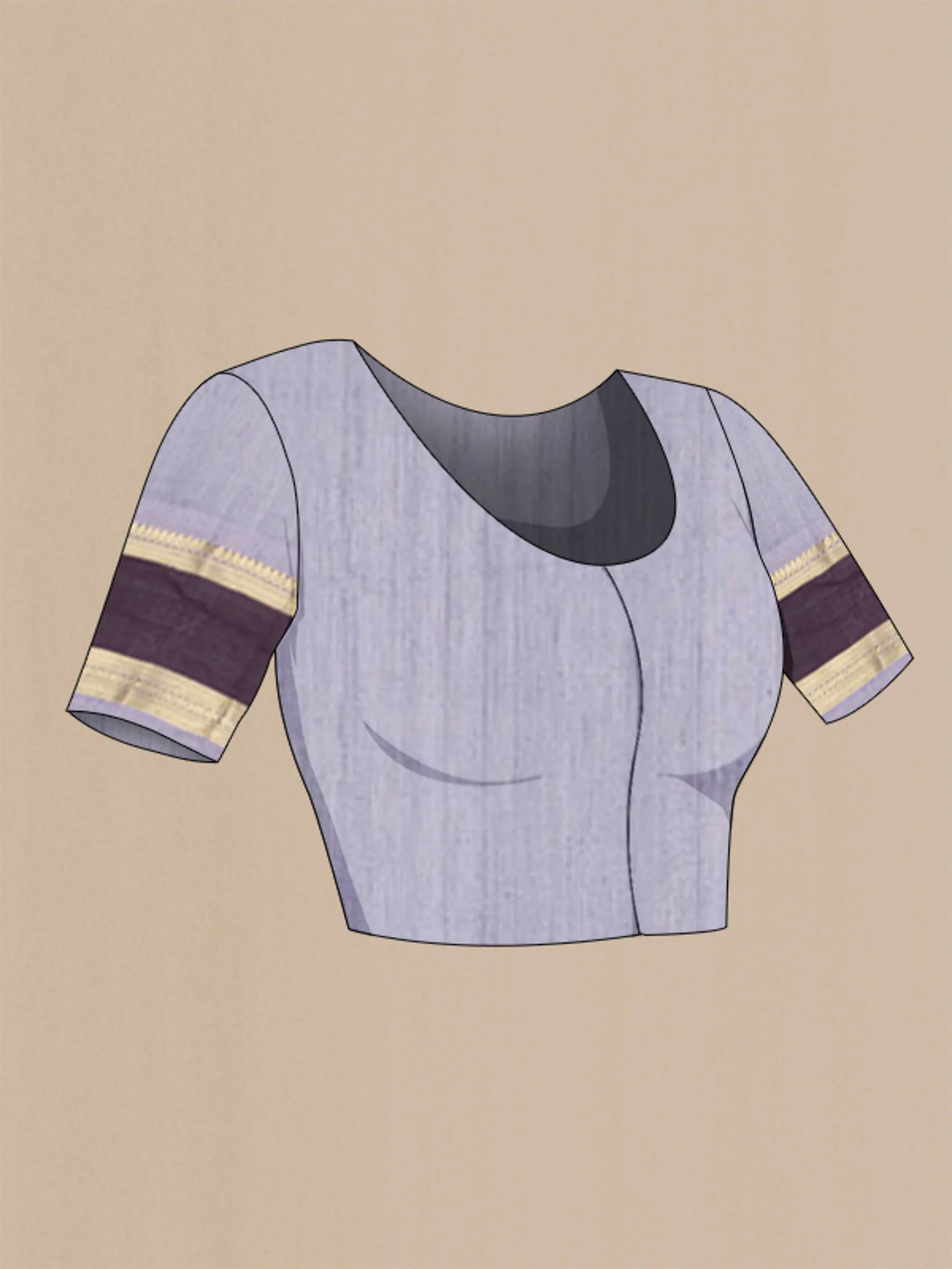 Lilac Kanchi Cotton Saree - Image 2