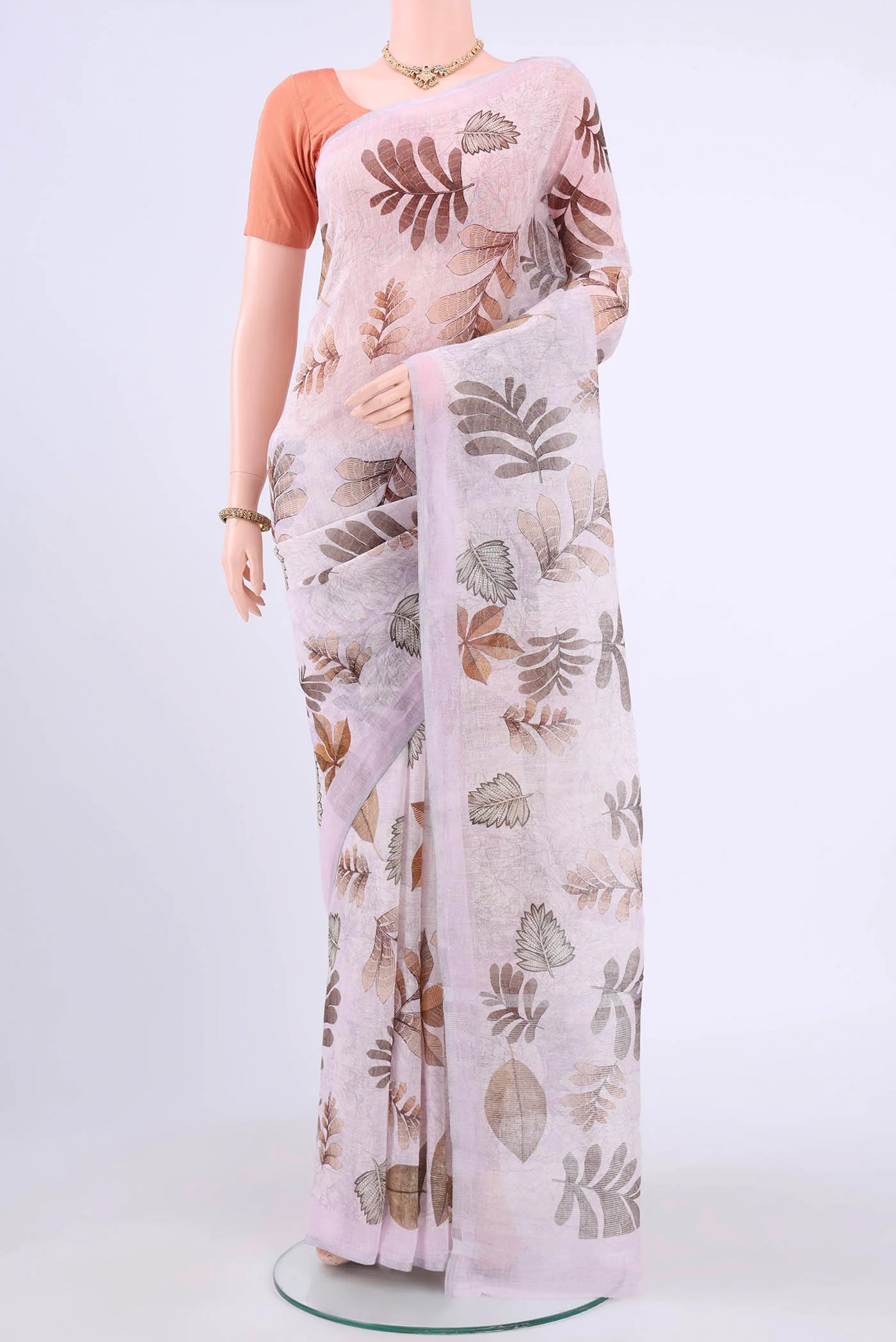 Lilac Linen Saree