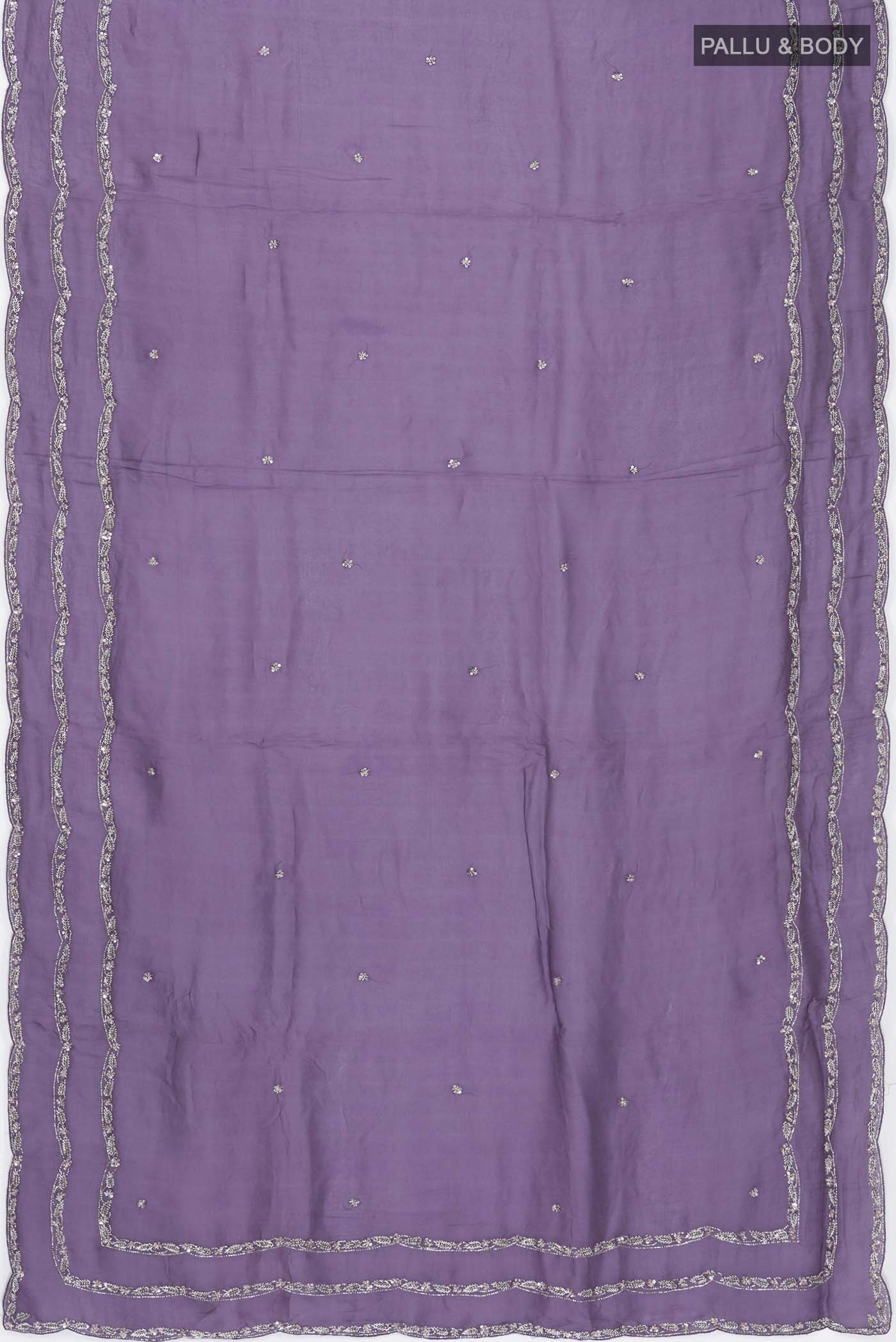 Lilac Satin Silk Saree - Image 5