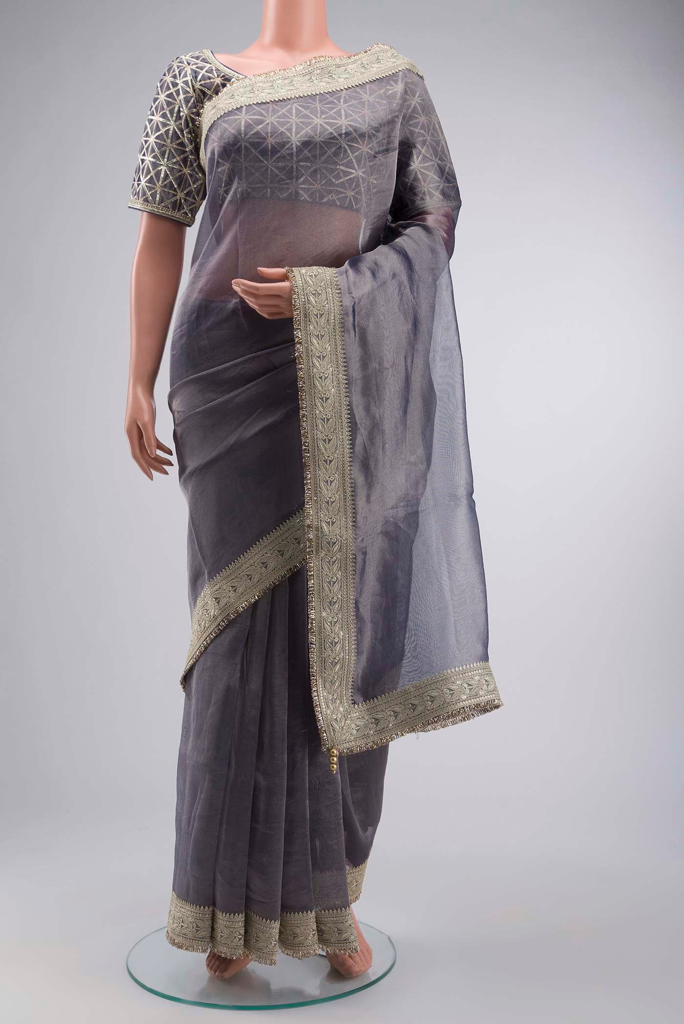 Lilac Tissue Silk Saree