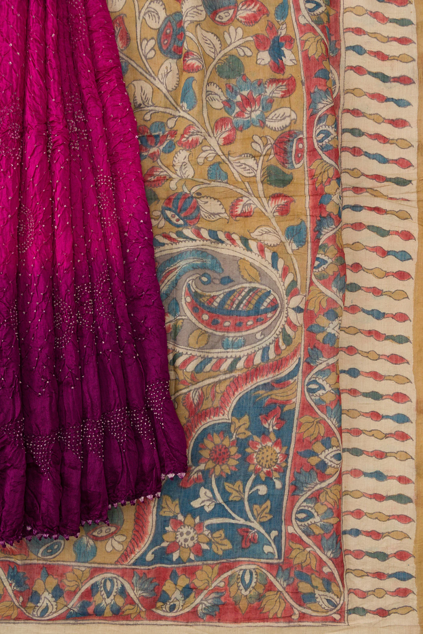 Multi Color Bandhani Silk Saree - Image 4