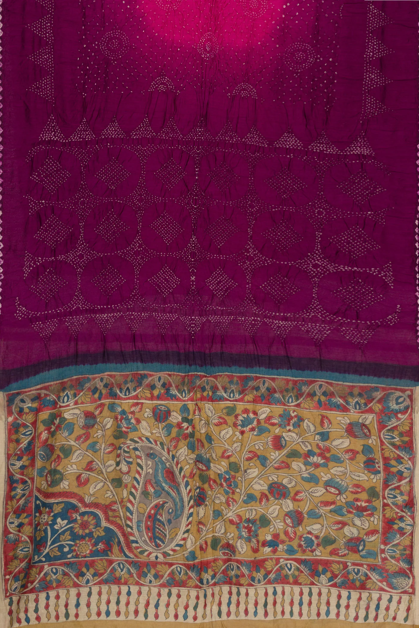Multi Color Bandhani Silk Saree - Image 6