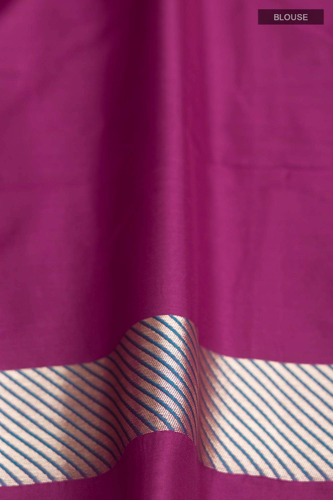 Lili Lajawab- Magenta Banarasi Silk Saree - Image 6