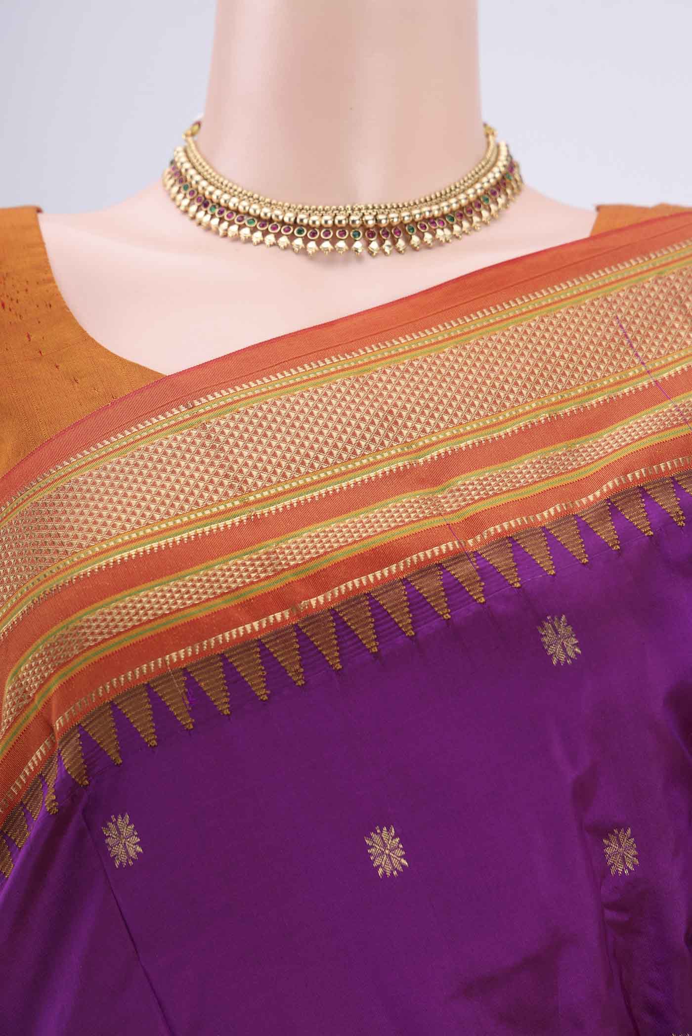 Purple Bangalore Silk - kadyal Saree - Image 2