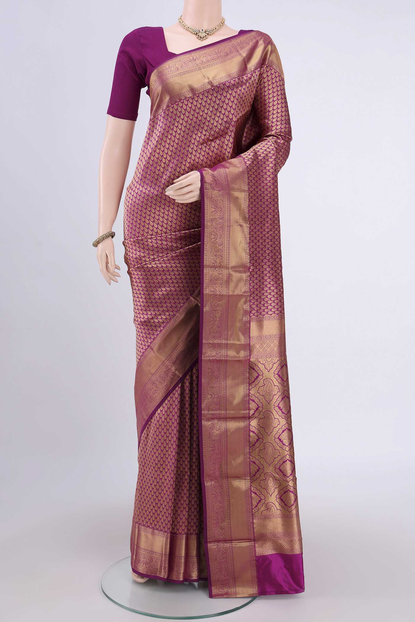 Magenta Bangalore Silk Saree