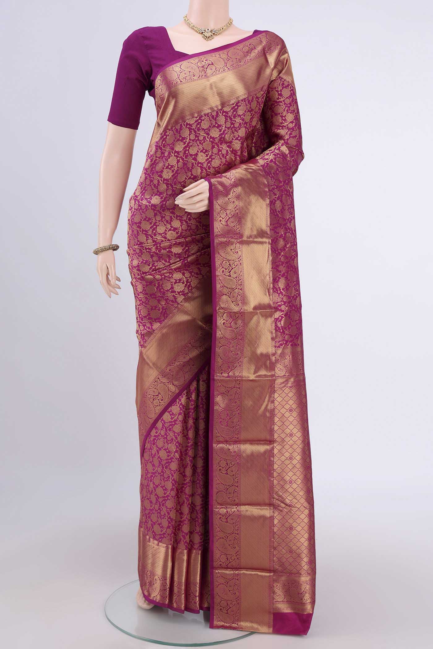 Magenta Bangalore Silk Saree
