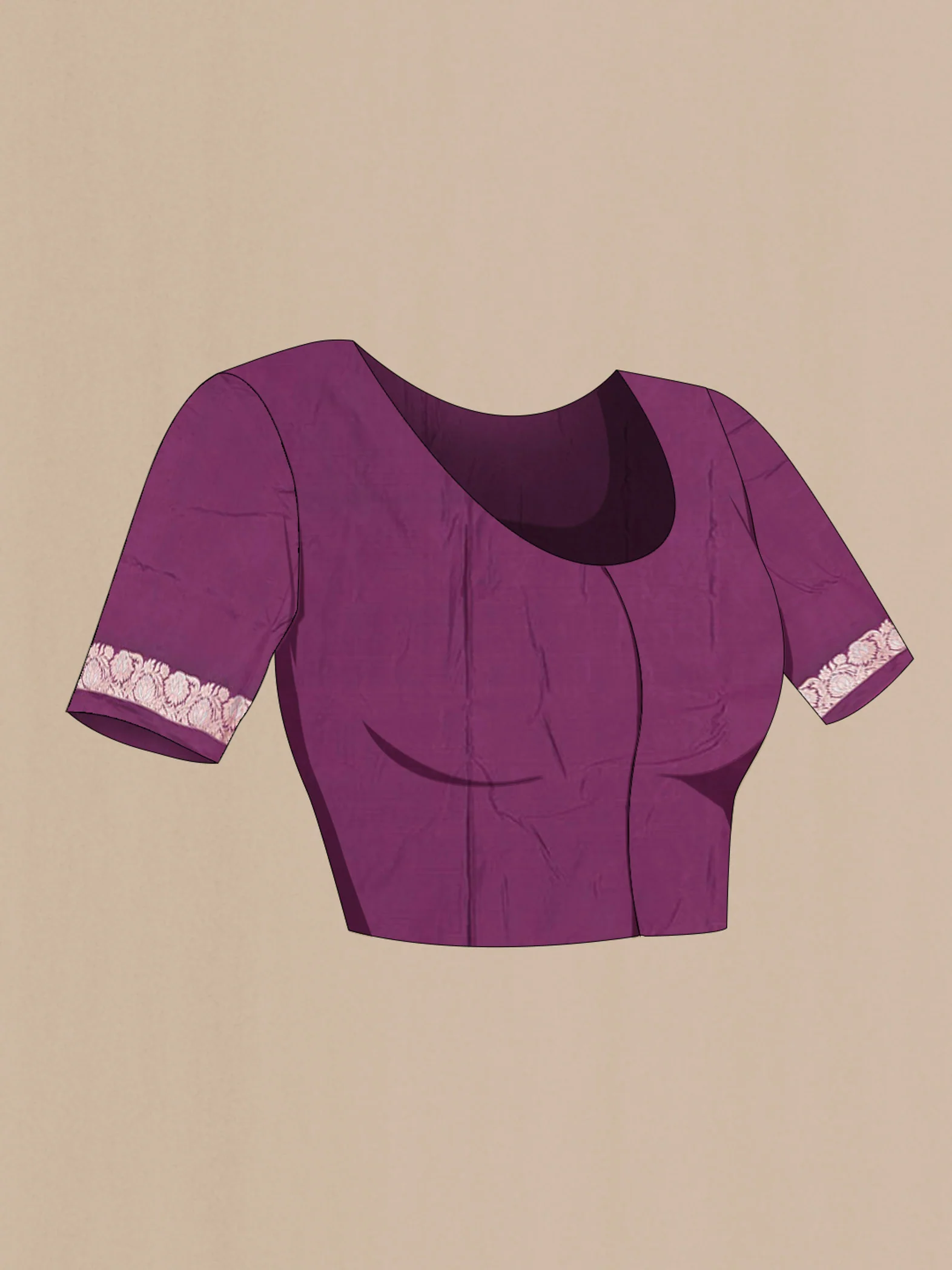 Magenta Blended Banarasi Silk Saree - Image 2