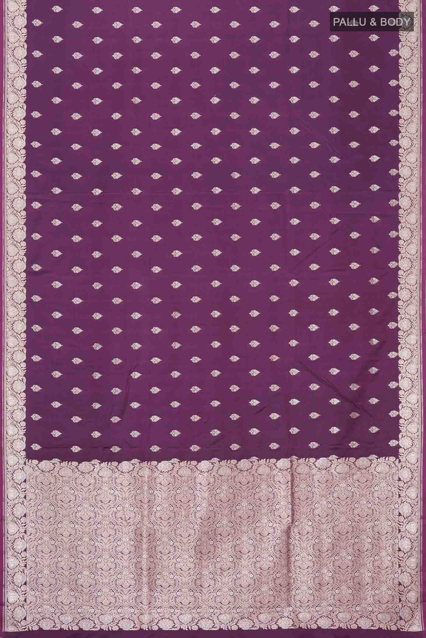 Magenta Blended Banarasi Silk Saree - Image 3