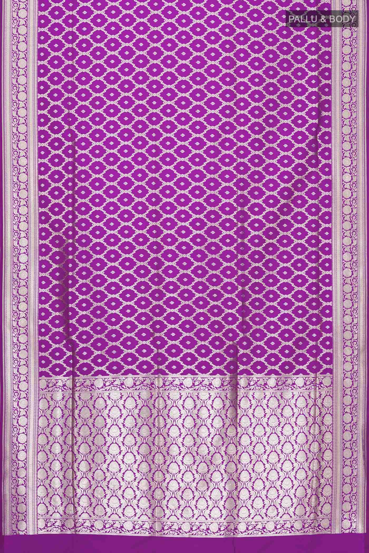 Magenta Blended Banarasi Silk Saree - Image 3