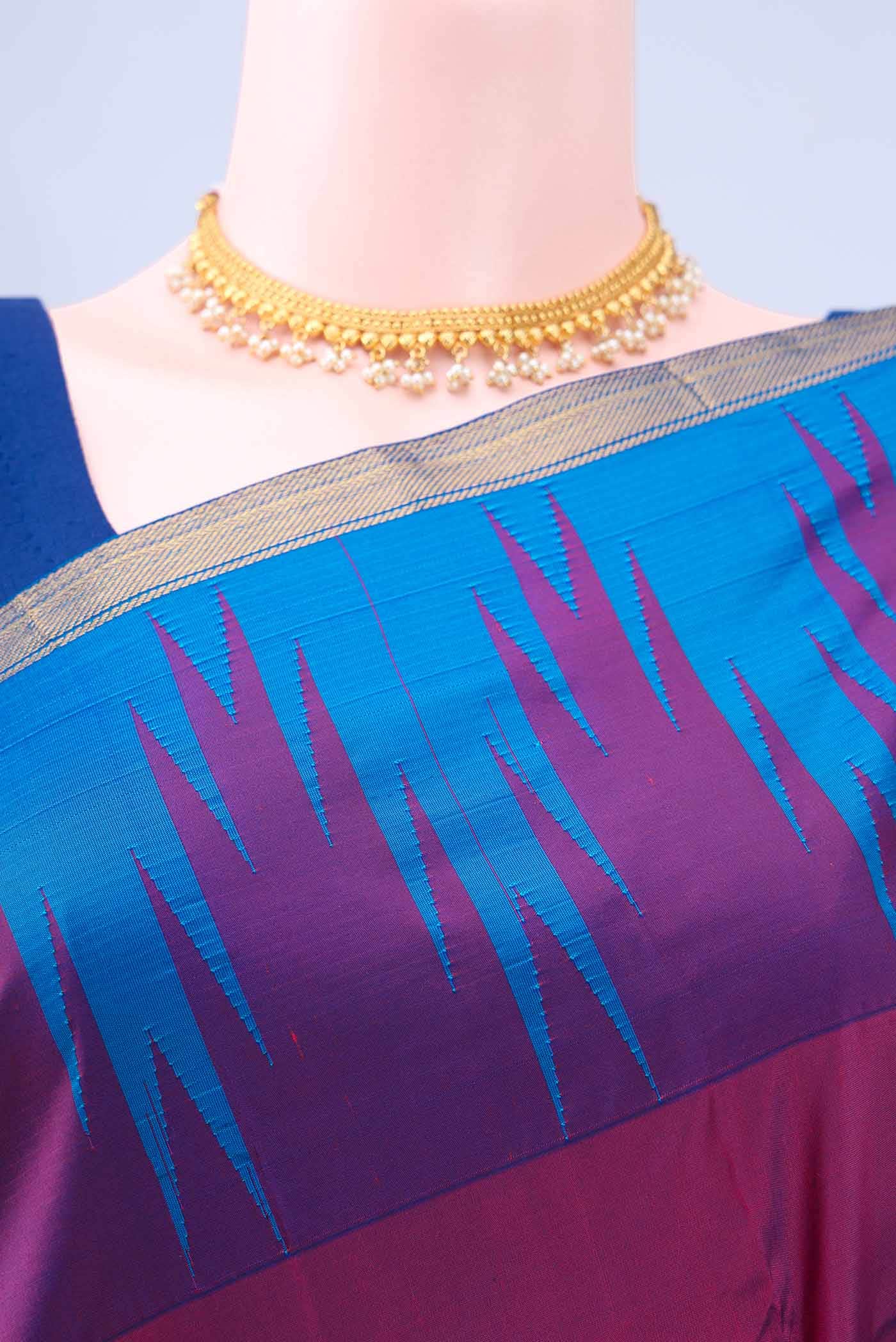 Magenta Blended Bangalore Silk - kadyal Saree - Image 3