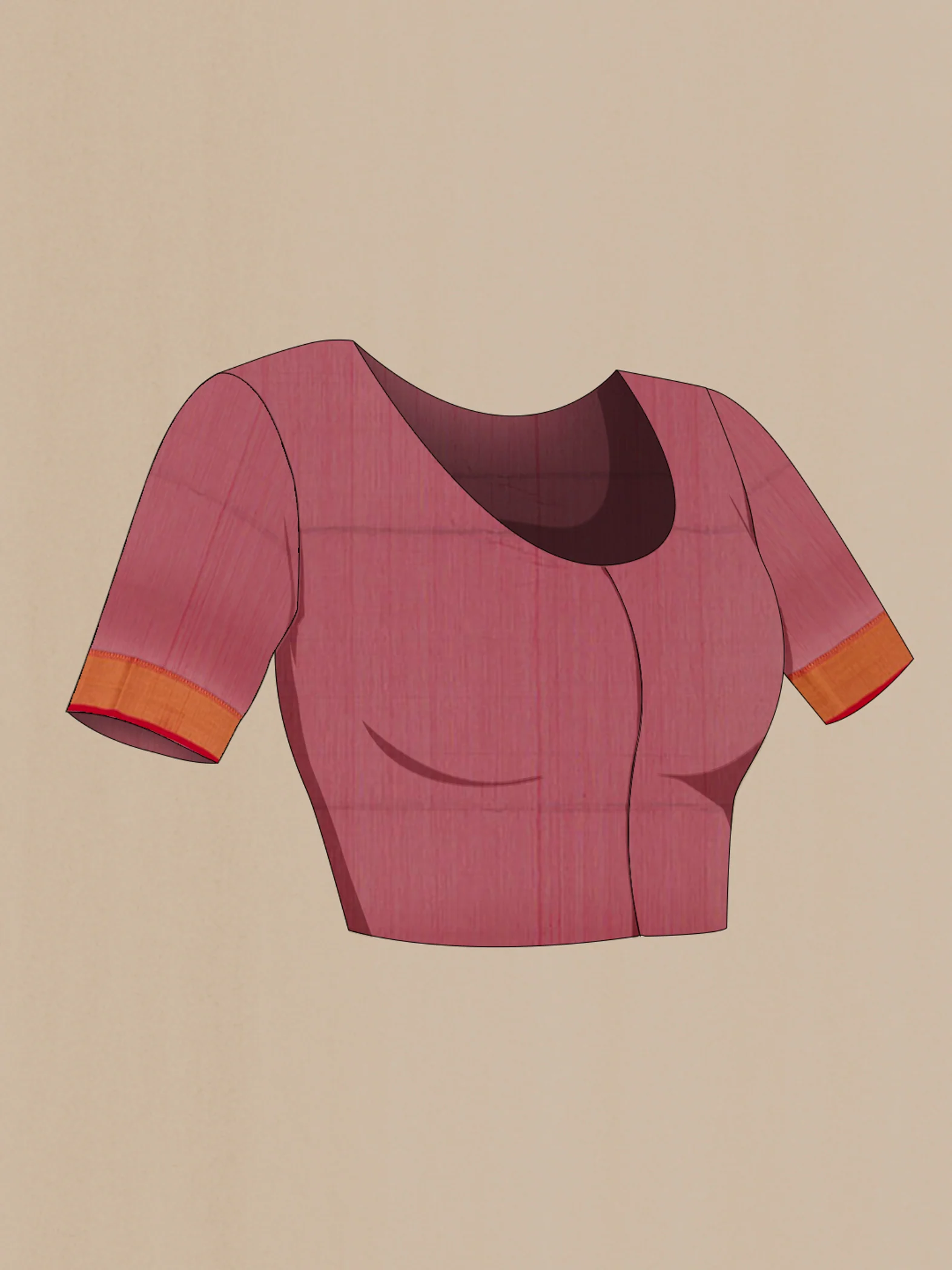 Mauve Maheshwari Silk Cotton Saree - Image 2