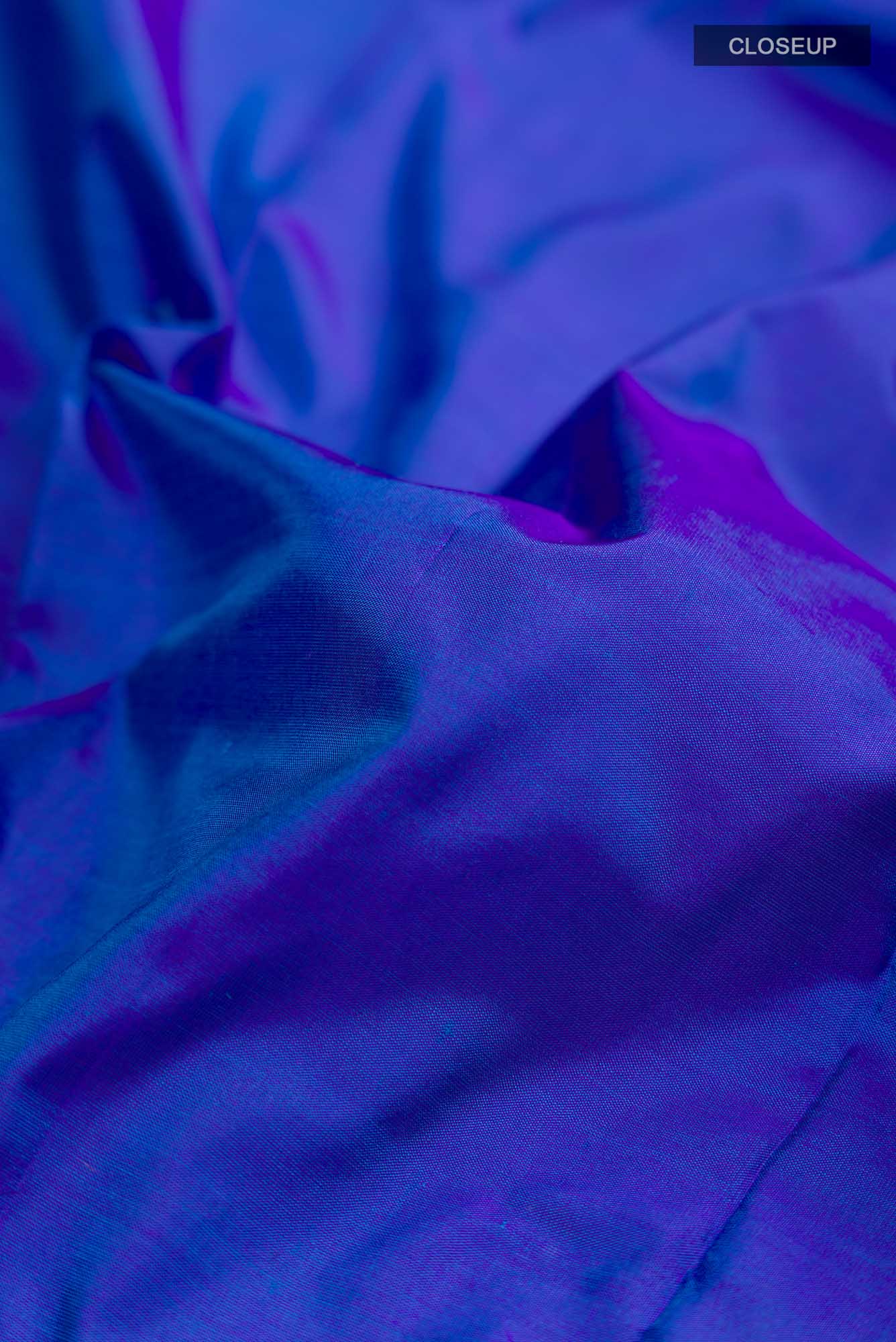 Blue Blended Bangalore Silk Saree - Image 2