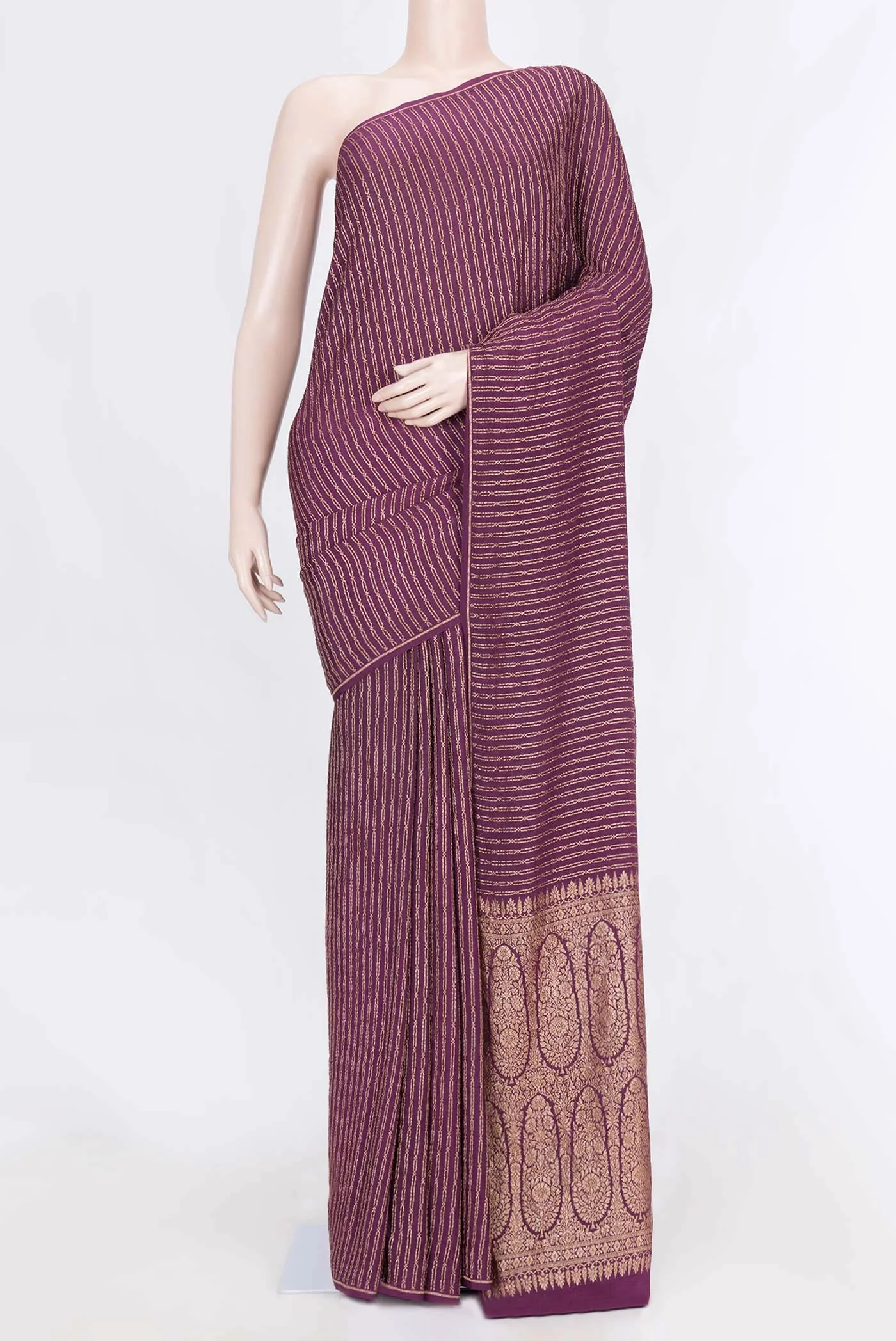 Purple Banarasi Georgette Saree