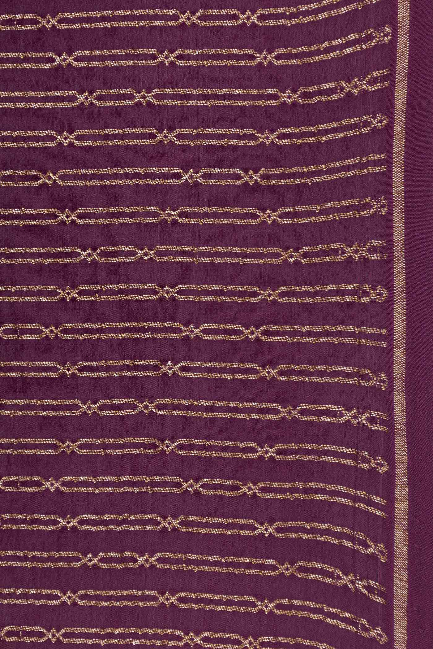 Purple Banarasi Georgette Saree - Image 3