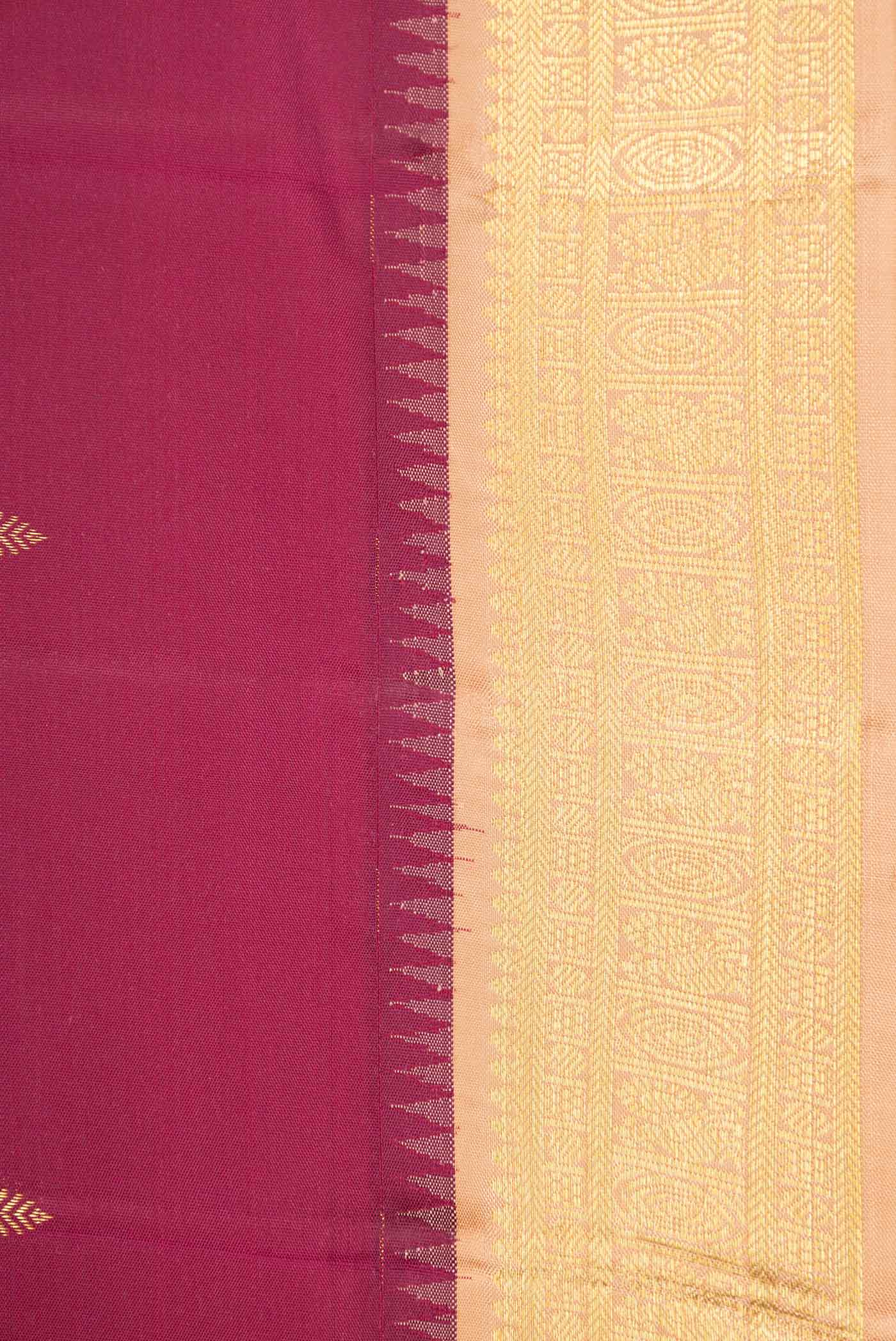 Magenta Dual Tone Kanjivaram Saree - Image 3