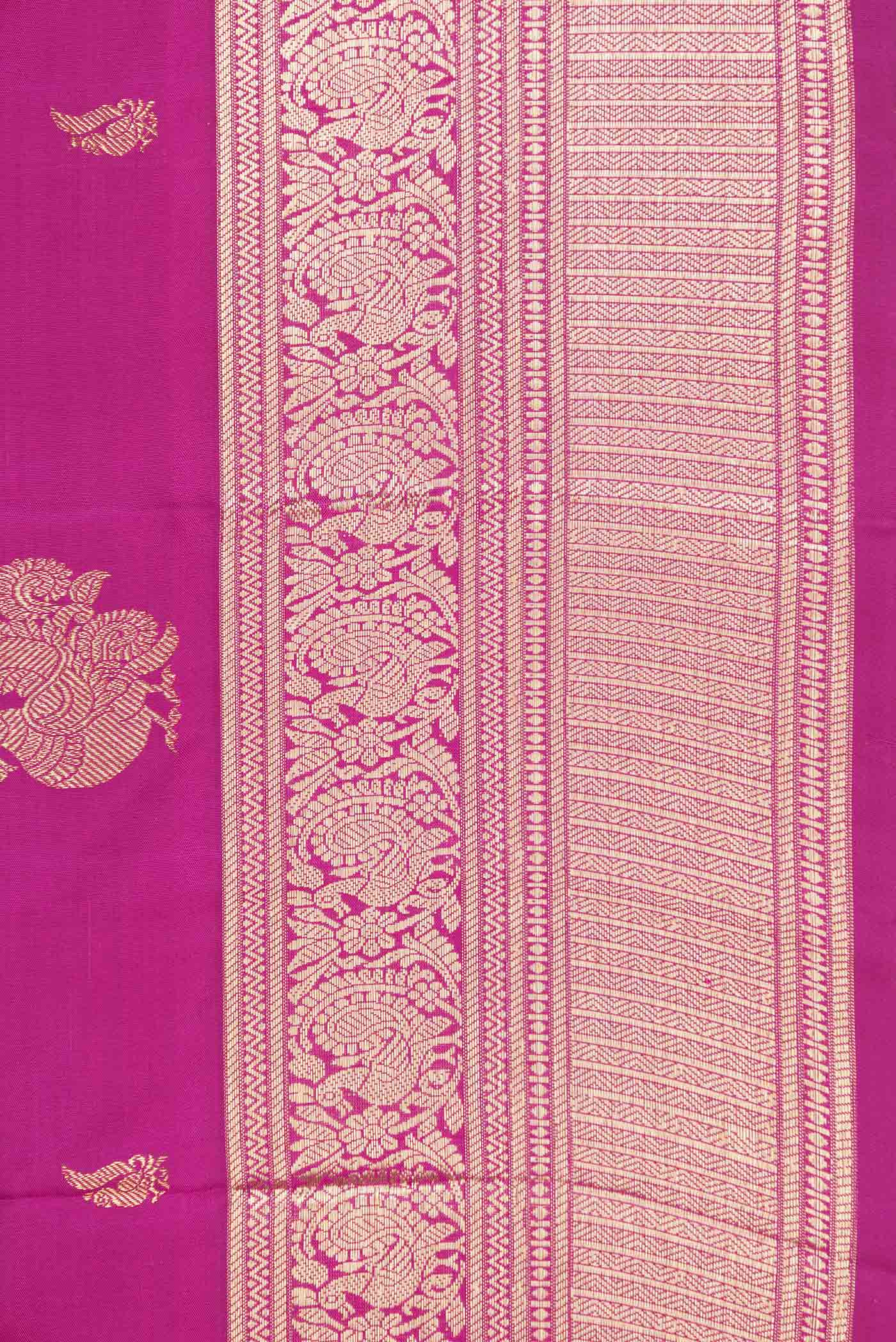 Magenta Dual Tone Kanchipuram Saree - Image 3
