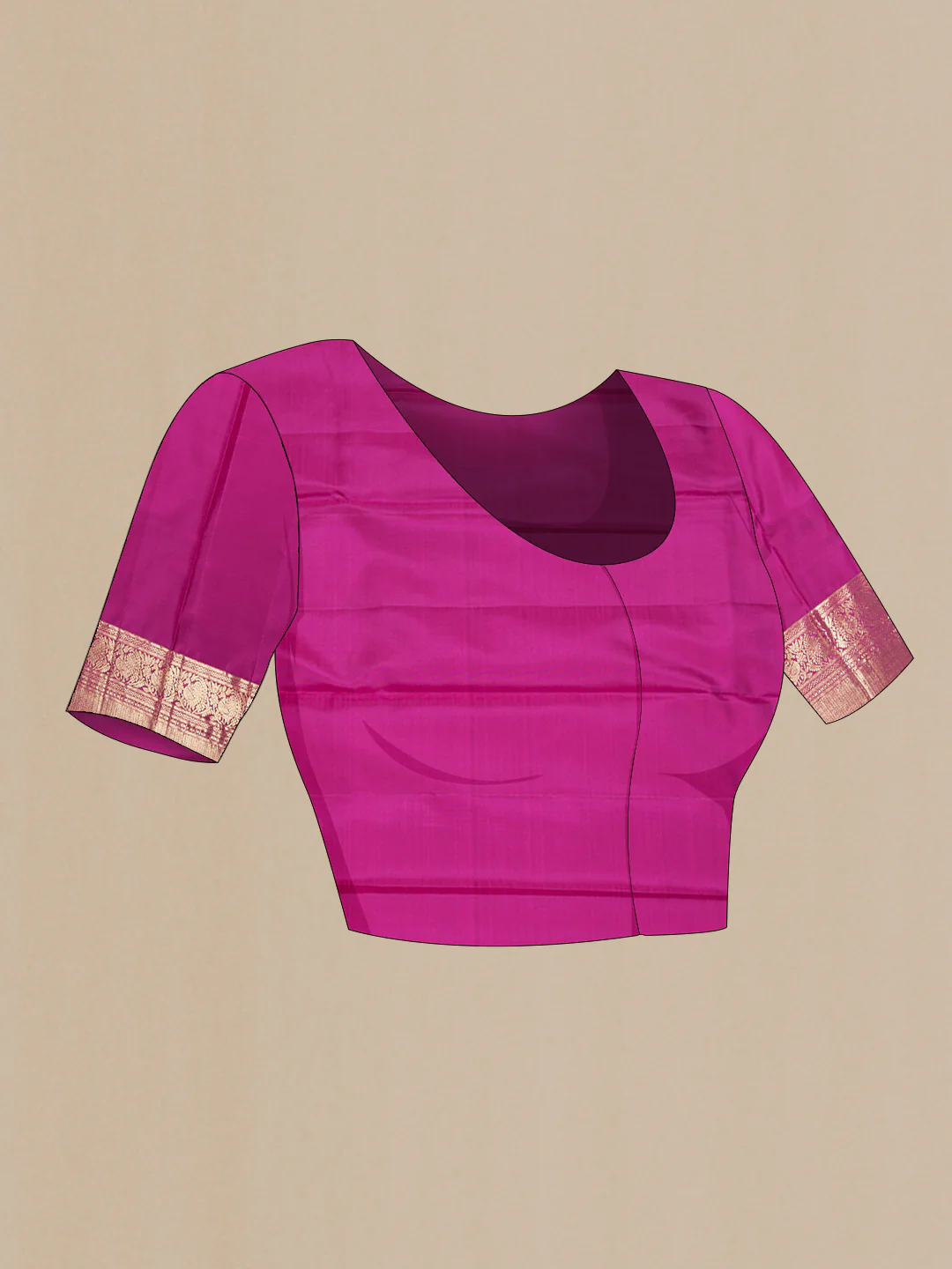 Magenta Dual Tone Kanchipuram Saree - Image 5