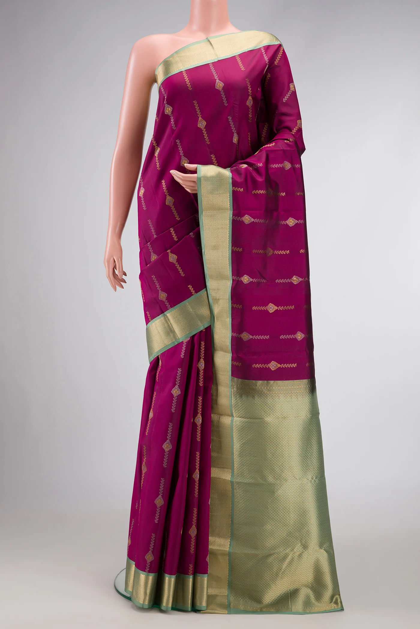 Magenta Kanchipuram Silk Saree