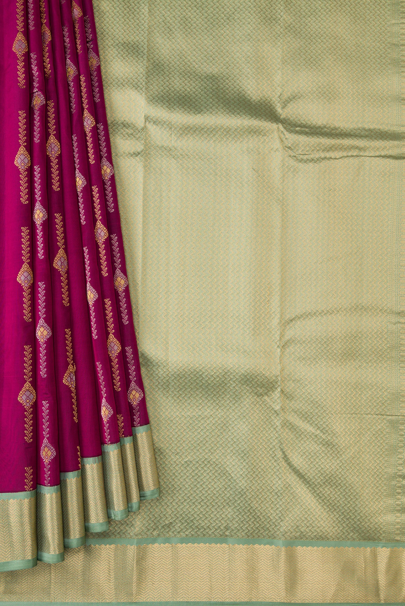Magenta Kanchipuram Silk Saree - Image 4