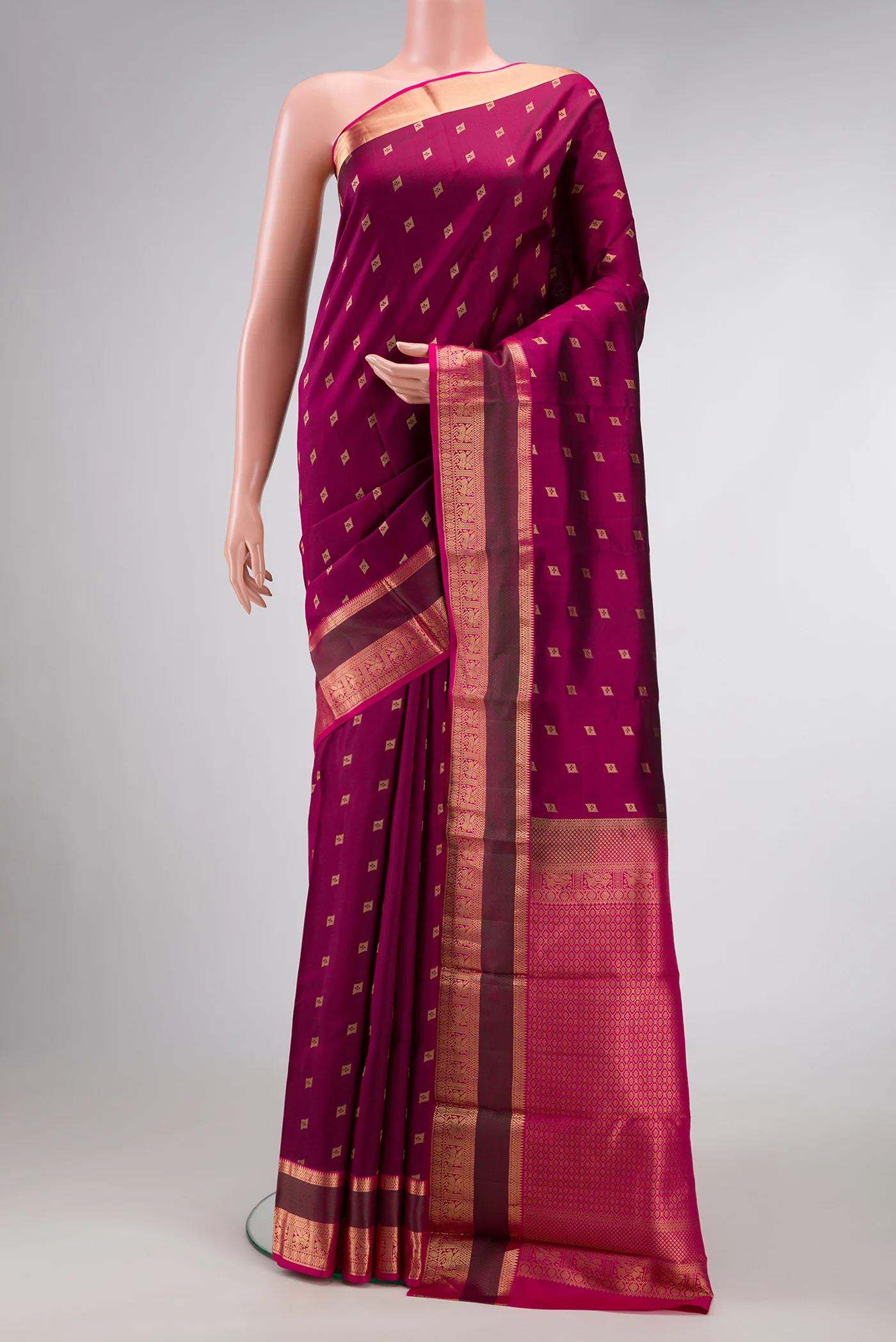 Magenta Kanchipuram Silk Saree