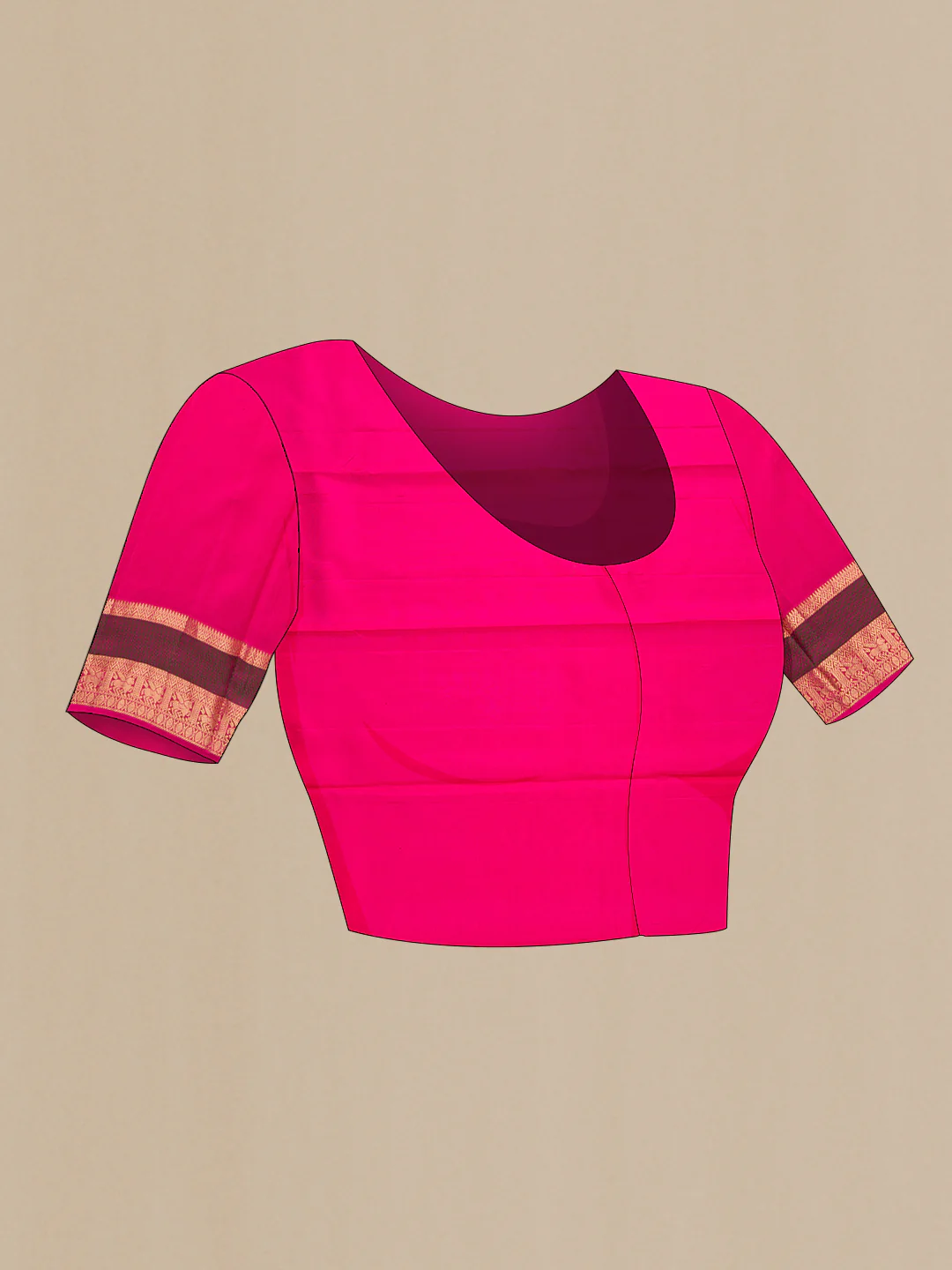 Magenta Kanchipuram Silk Saree - Image 5