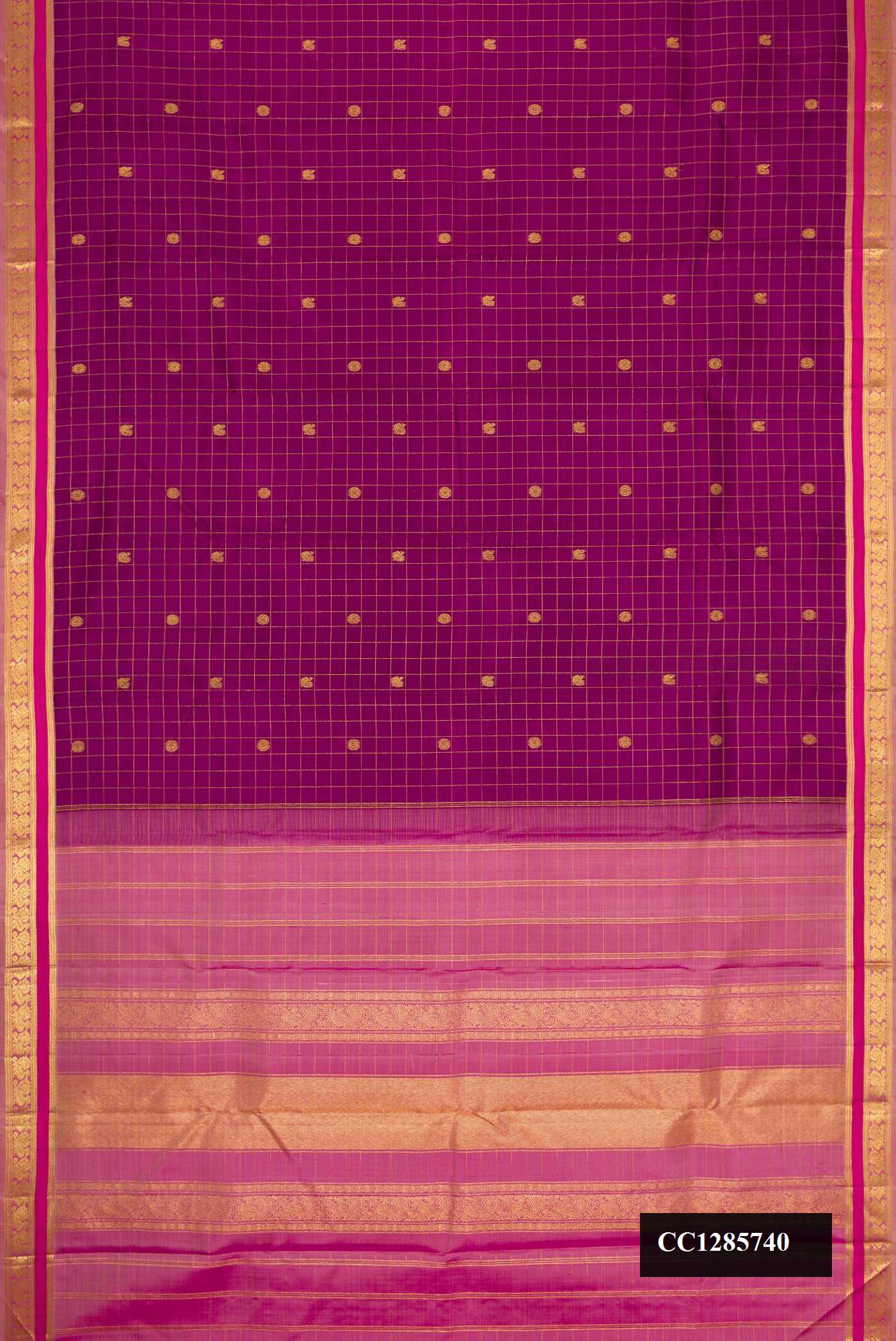 Magenta Dual Tone Kanchipuram Silk Saree