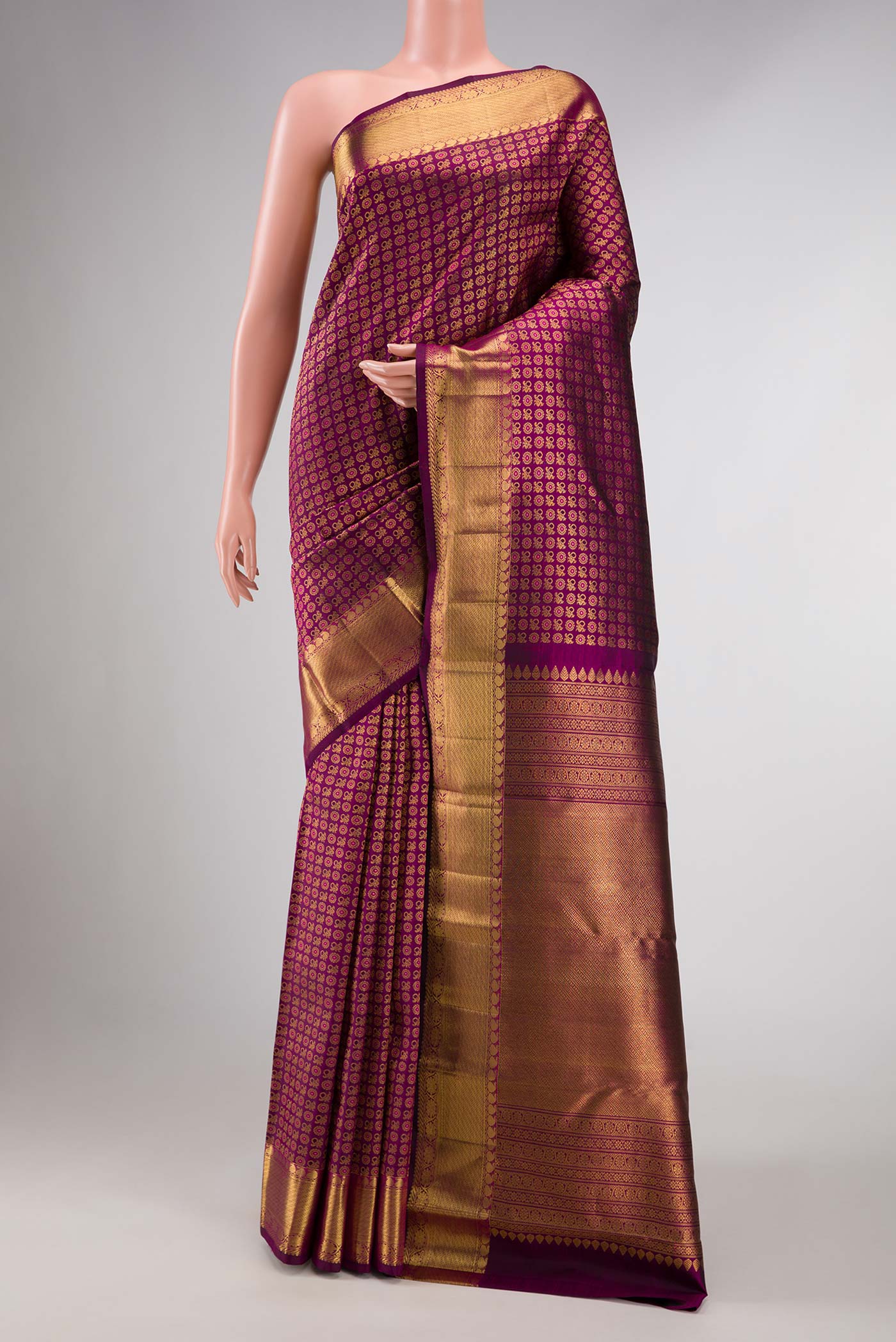 Purple Kanchipuram Silk Saree