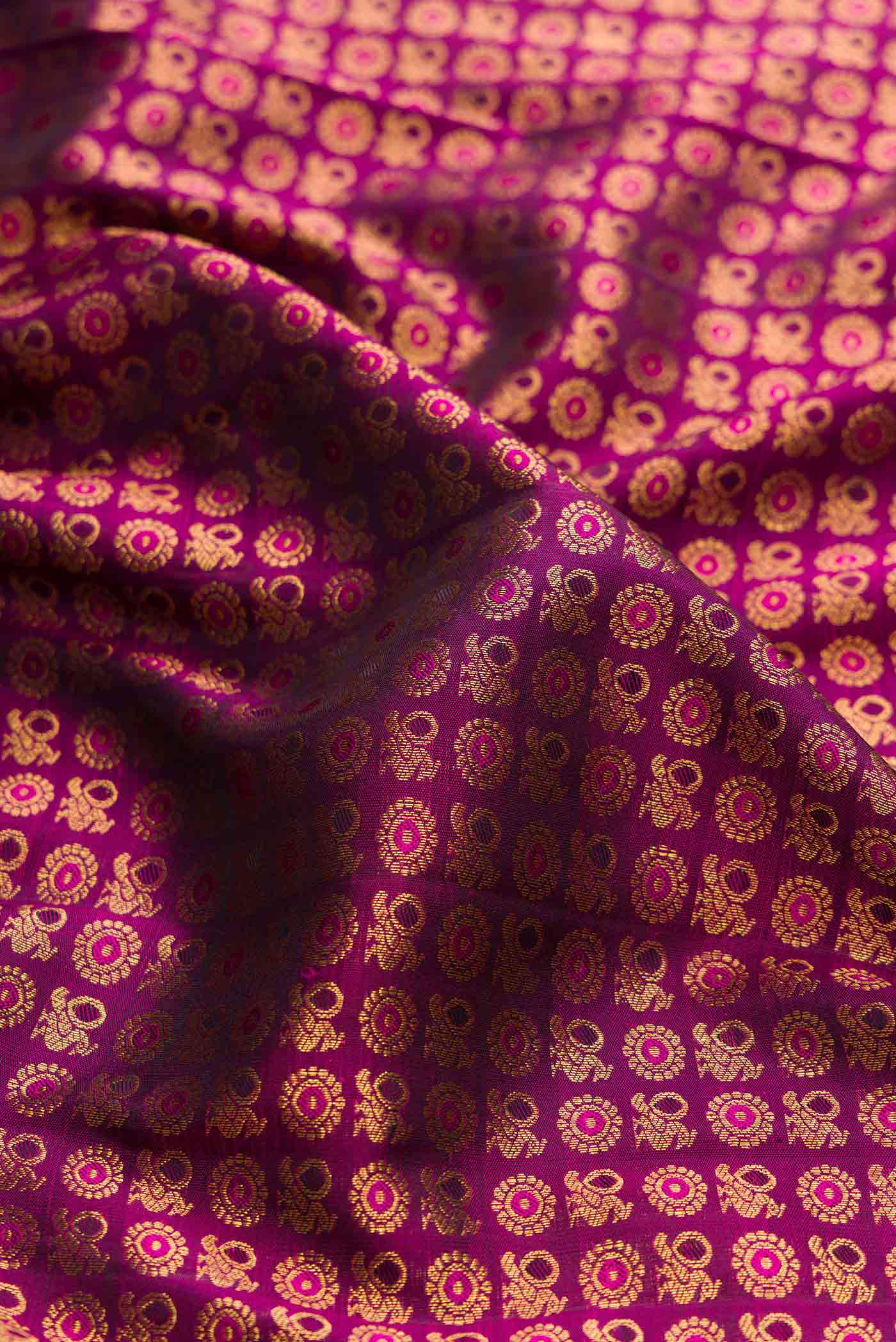 Purple Kanchipuram Silk Saree - Image 2