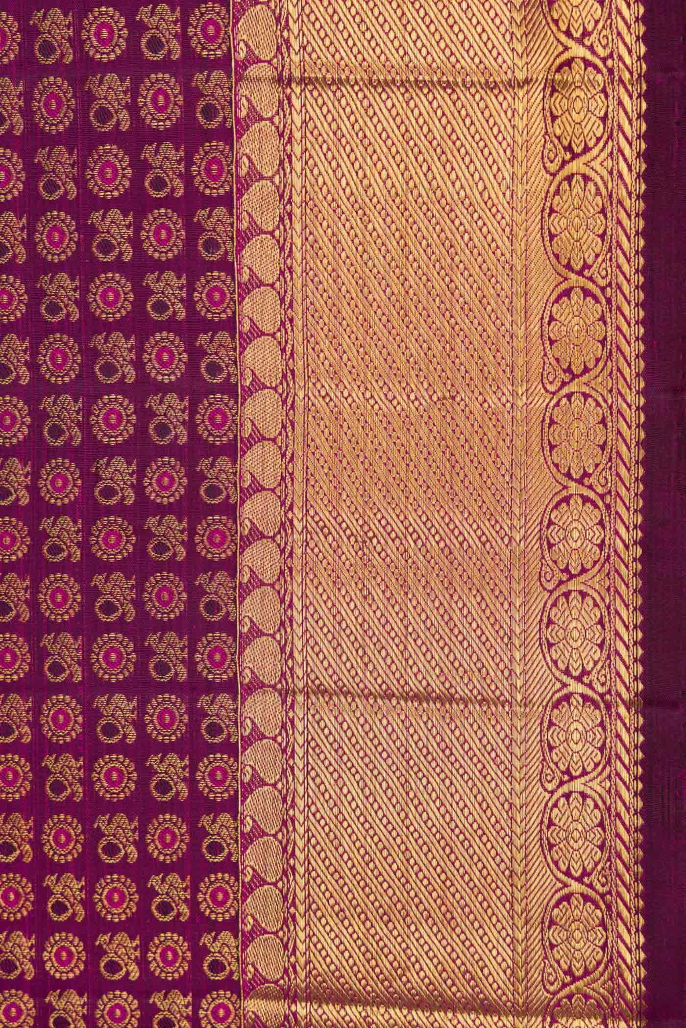 Purple Kanchipuram Silk Saree - Image 3