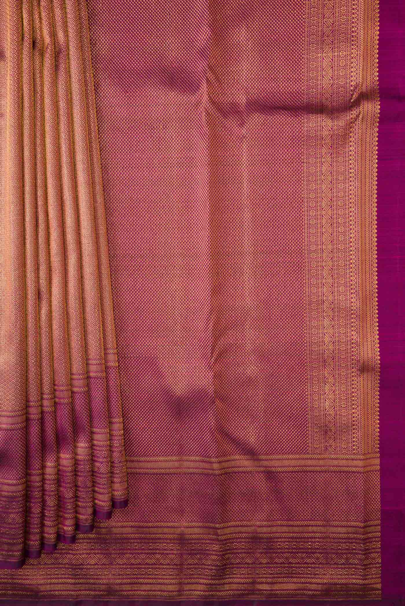 Magenta Dual Tone Kanchipuram Silk Saree - Image 4