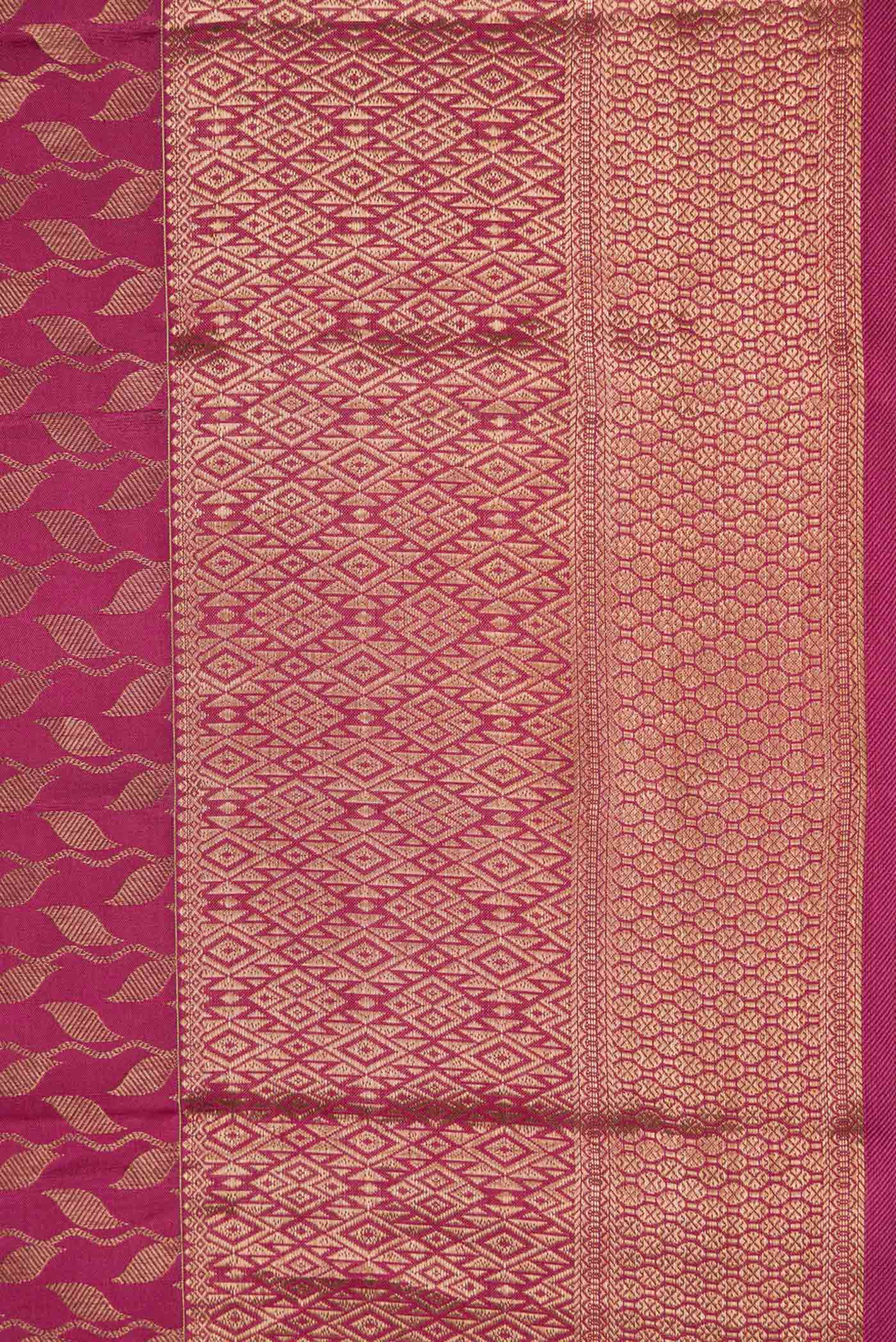 Magenta Dual Tone Kanchipuram Silk Saree - Image 3